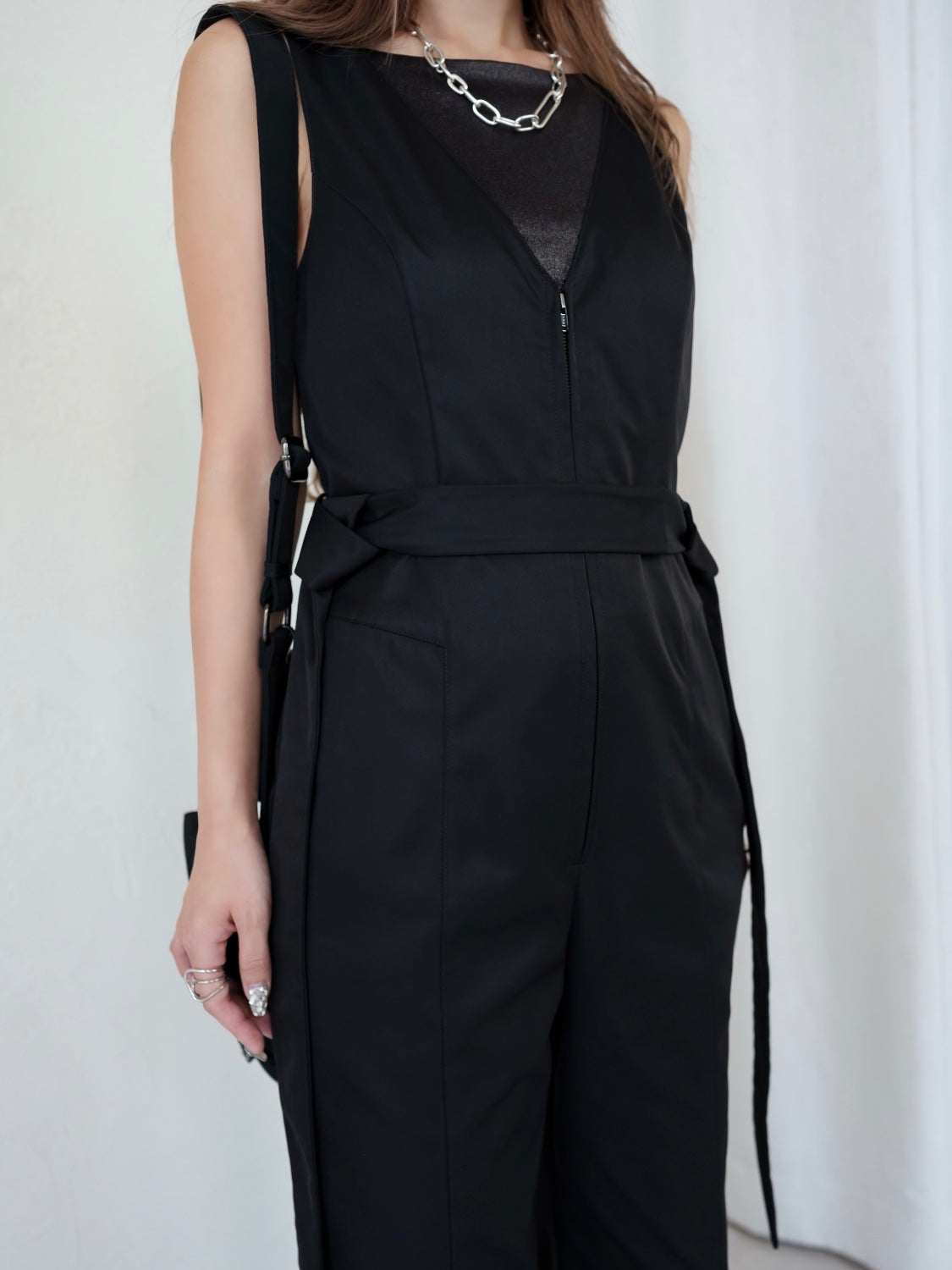 Point ストラップ サロペット