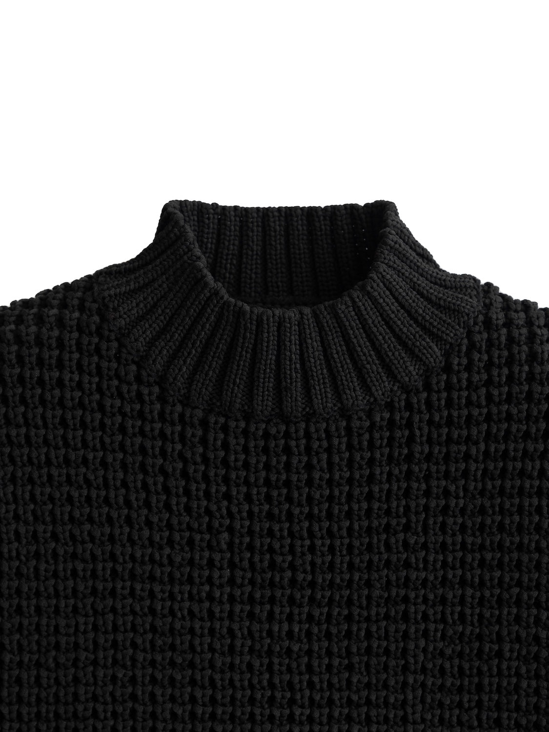 High neck waffle knit vest