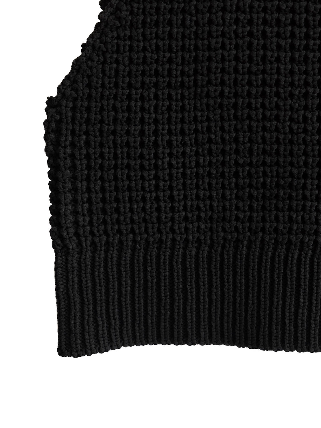 High neck waffle knit vest