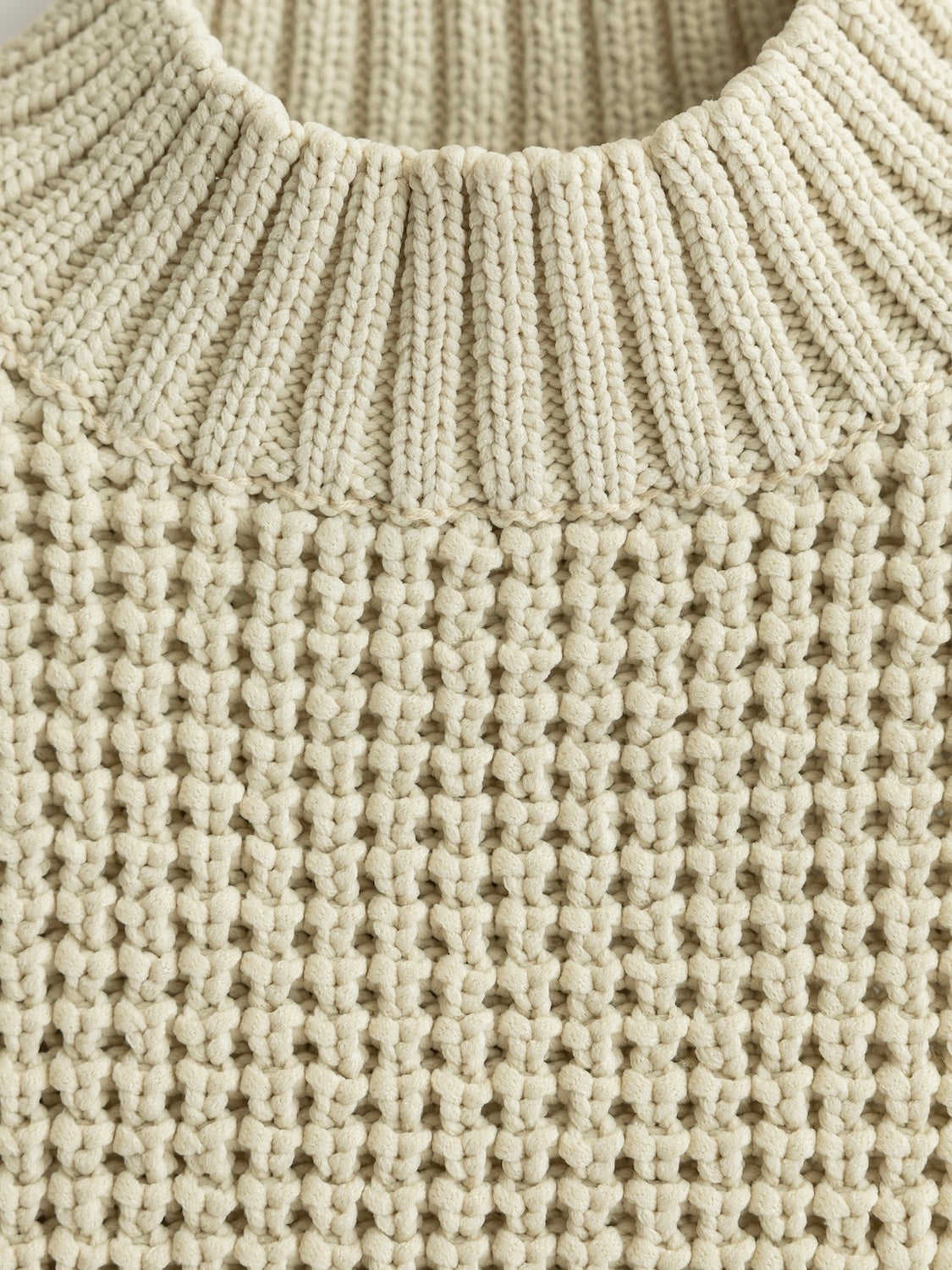 High neck waffle knit vest