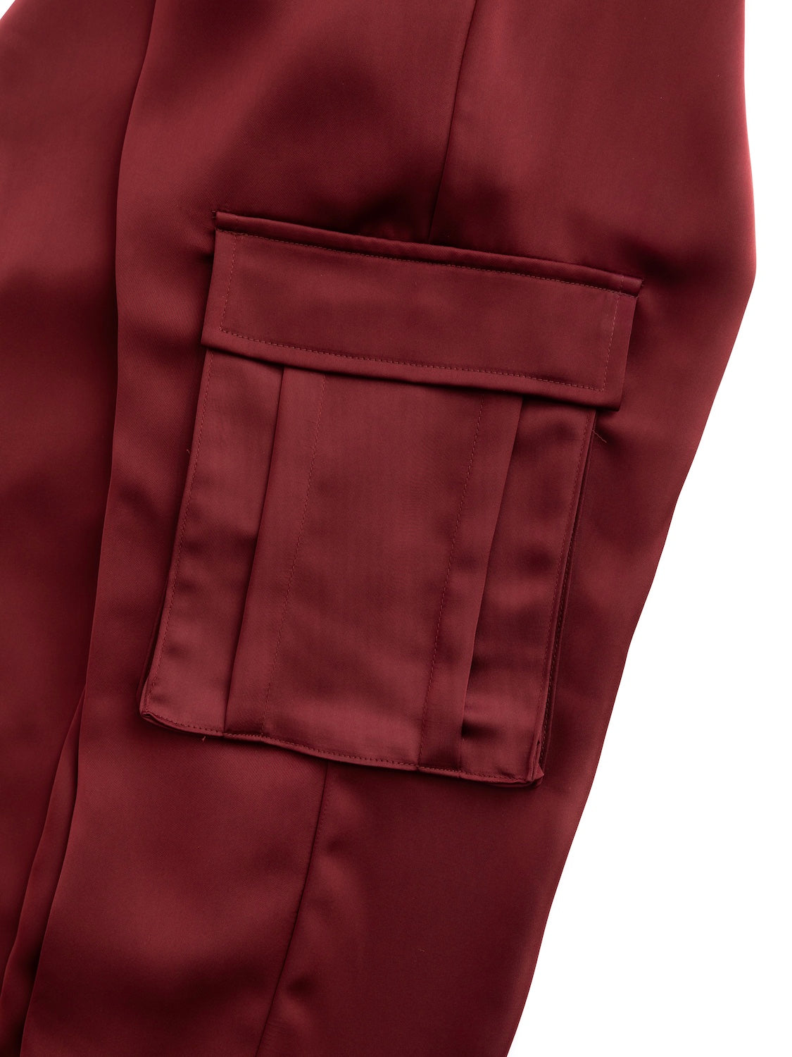 Satin Tapered Cargo Pants