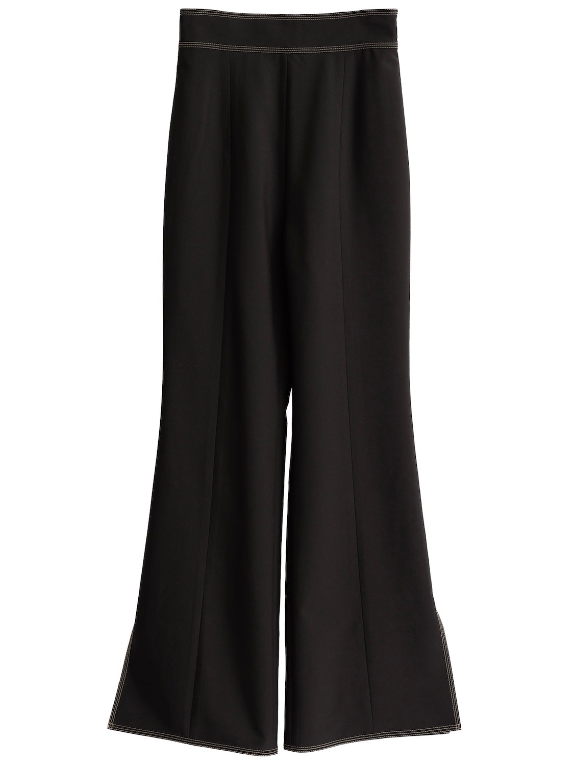 Stitched semi-flared pants