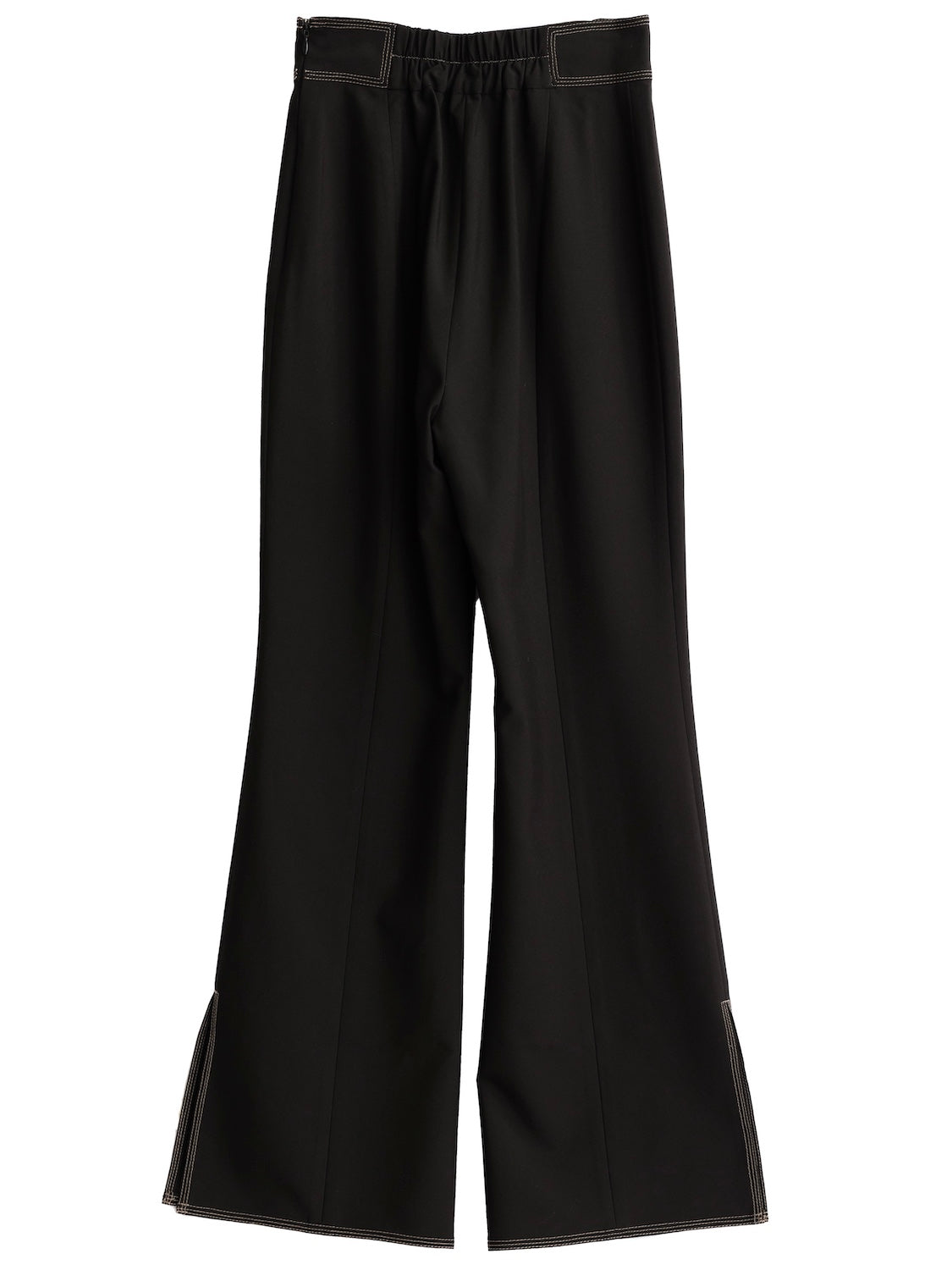 Stitched semi-flared pants