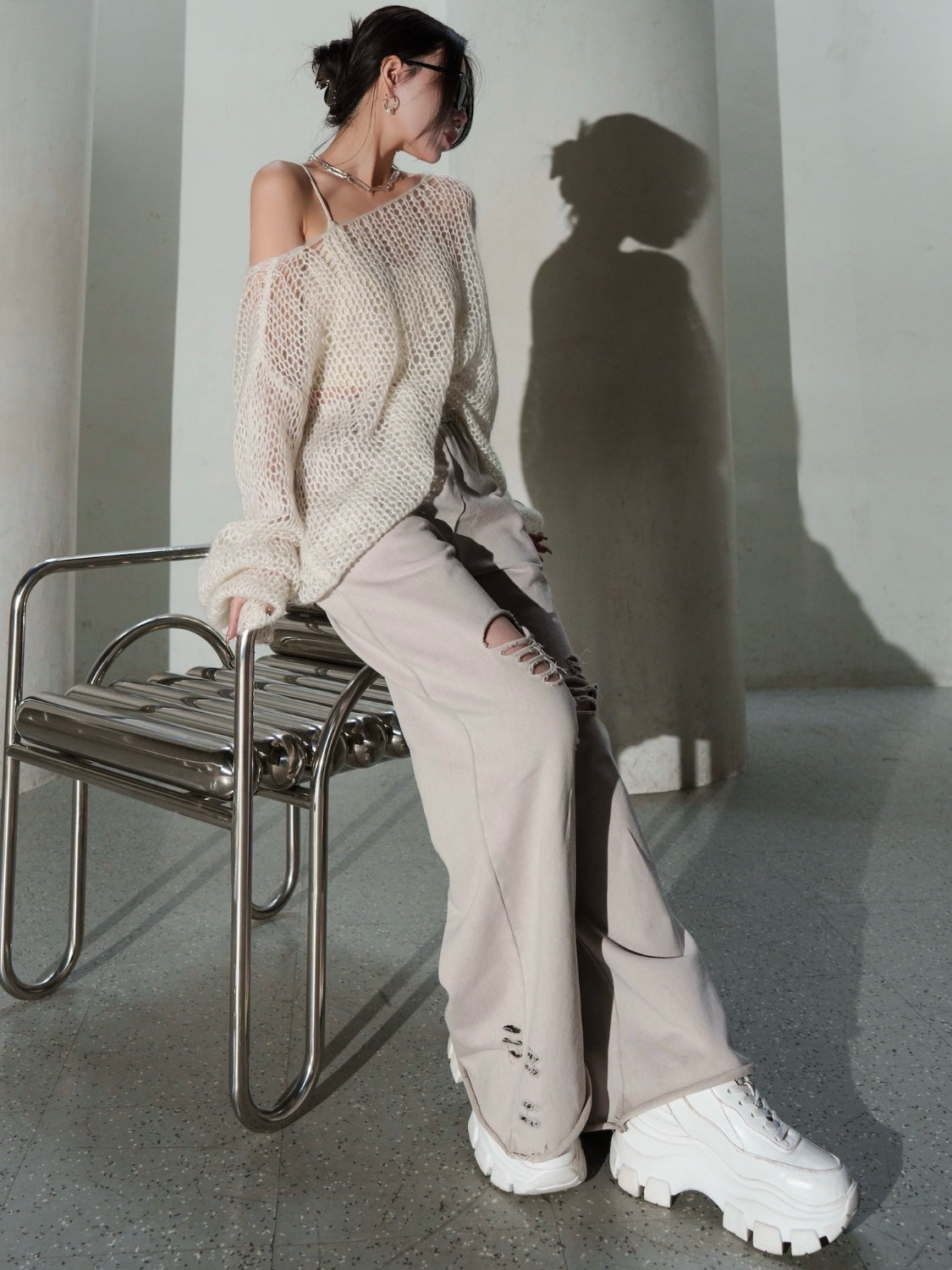 ラメ&モヘア Hand Made KNIT