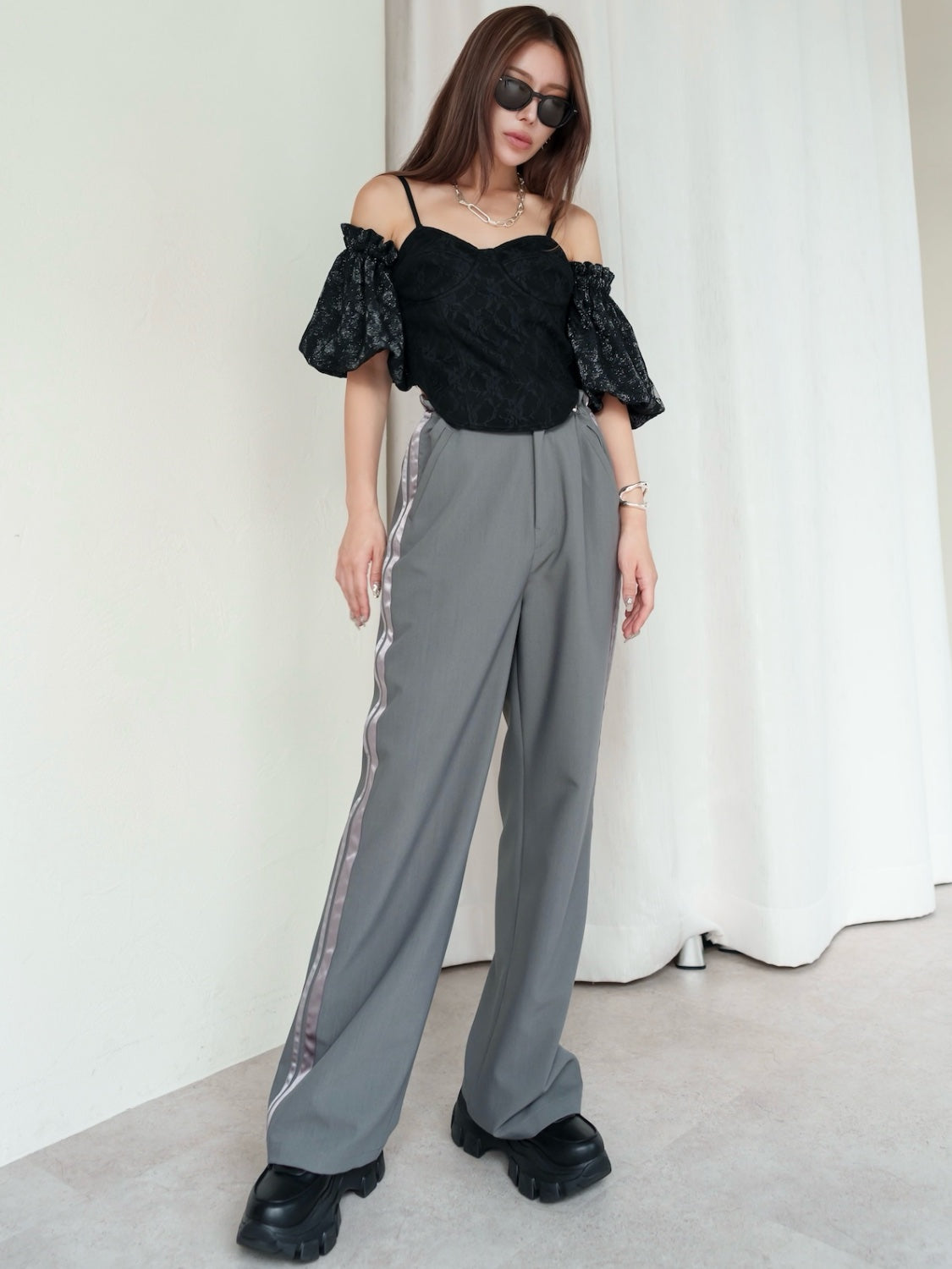 MODEL:159cm<br>COLOR:ブラック