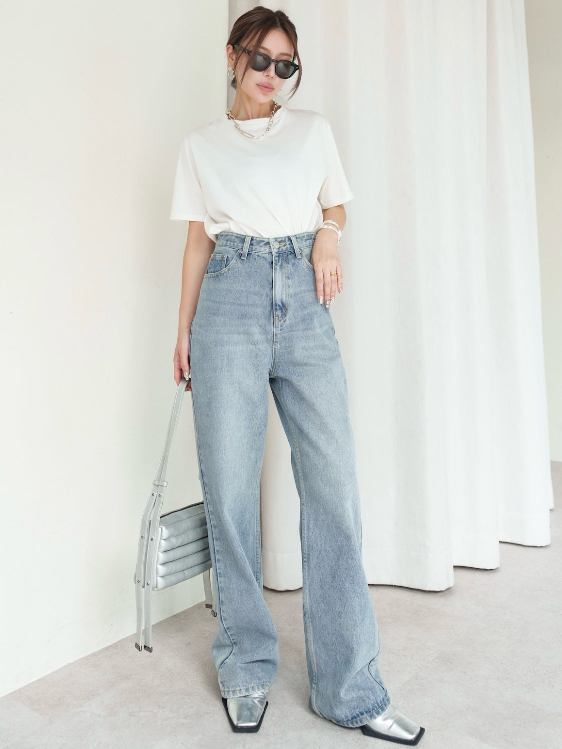 ウォッシュ ワイド プレーン Denim