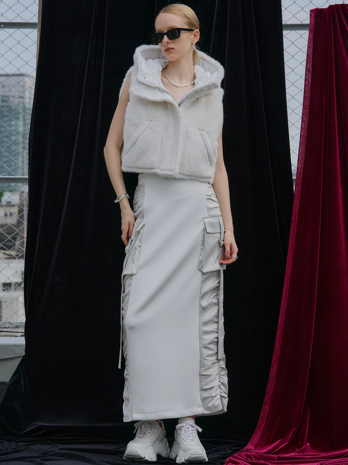 2Way リバーシブル ショート Fur ベスト