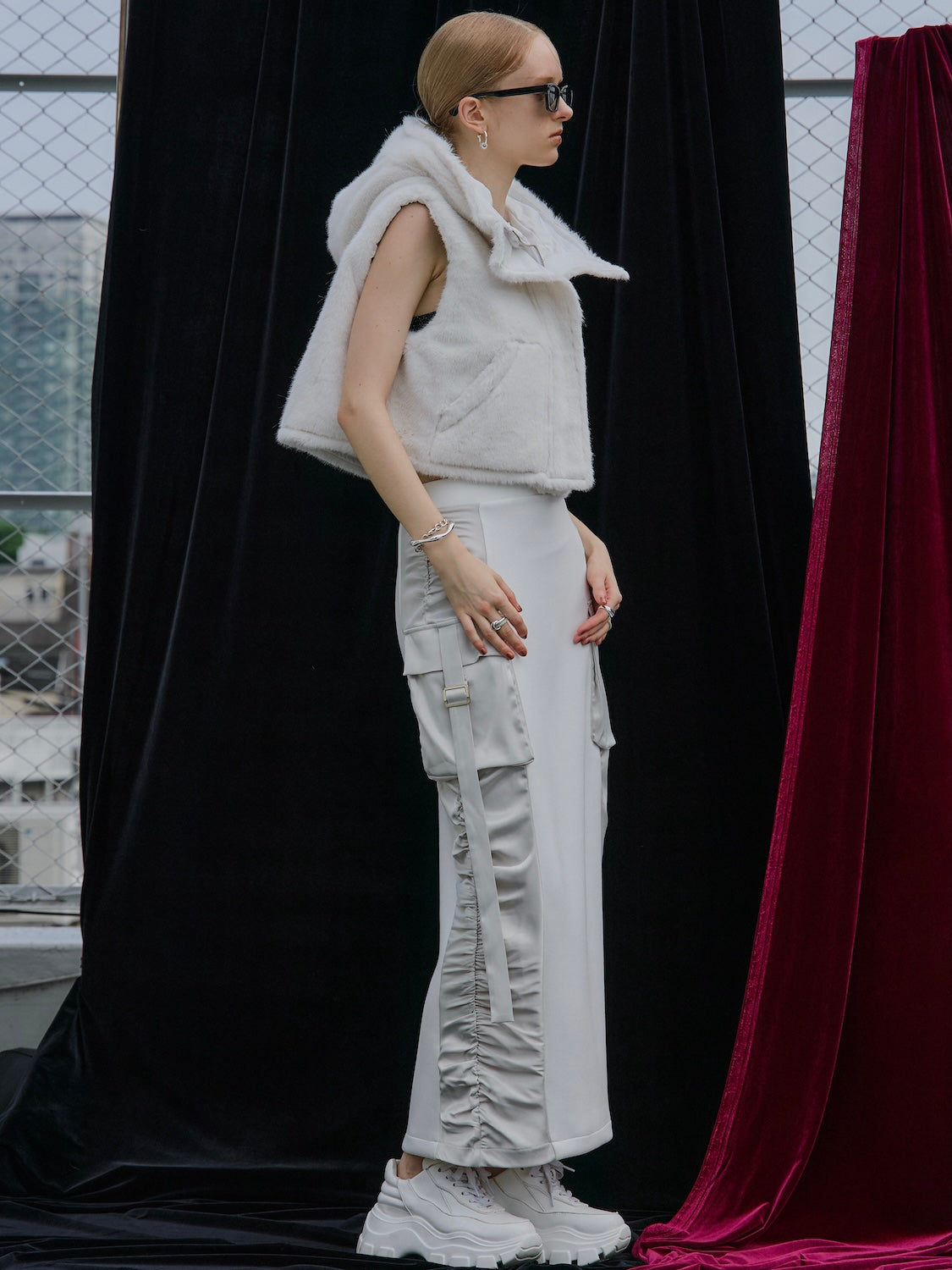 2Way リバーシブル ショート Fur ベスト