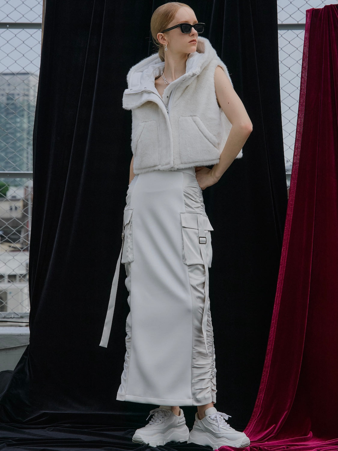 2Way リバーシブル ショート Fur ベスト