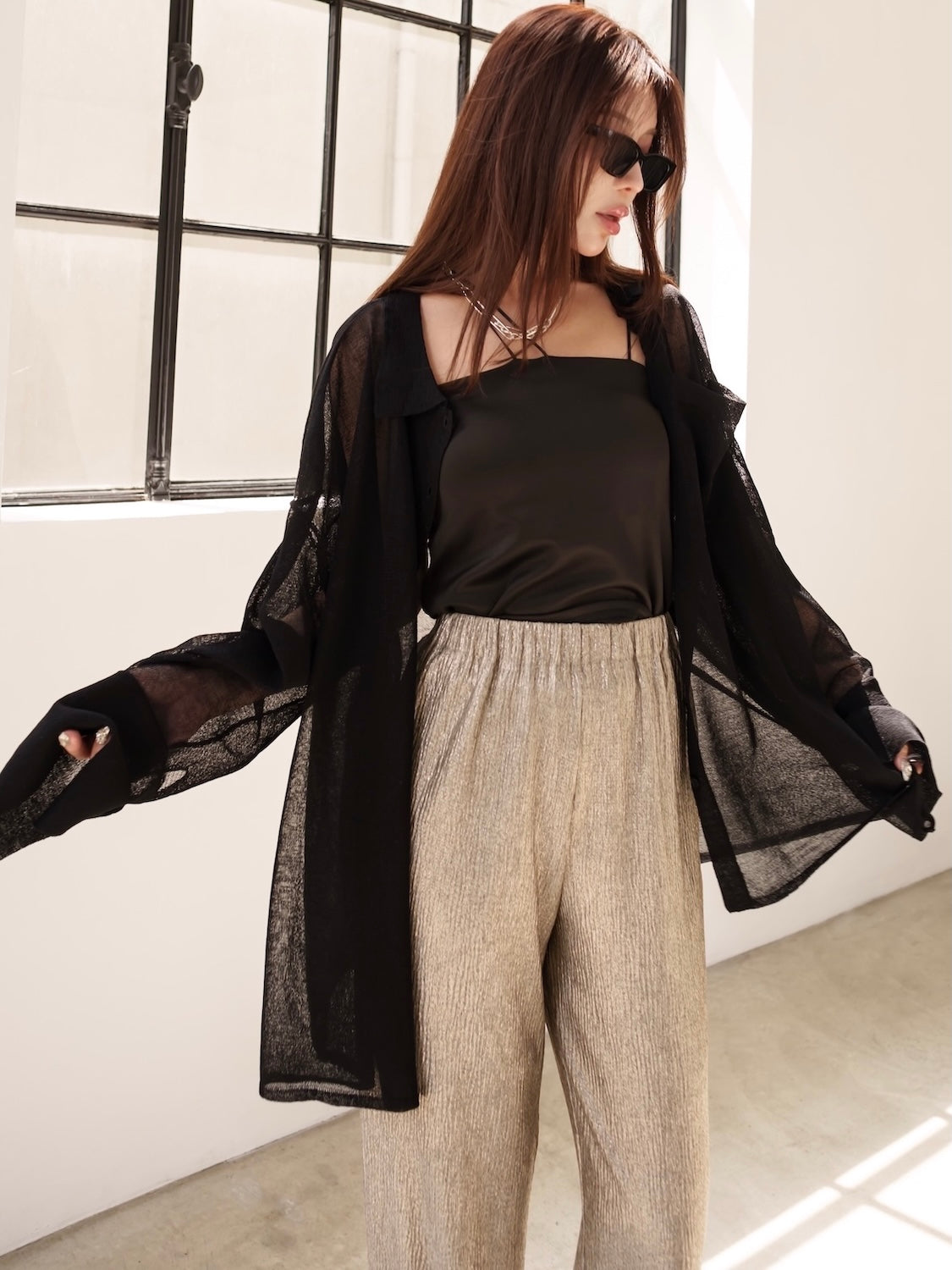 Summer KNIT sheer blouse