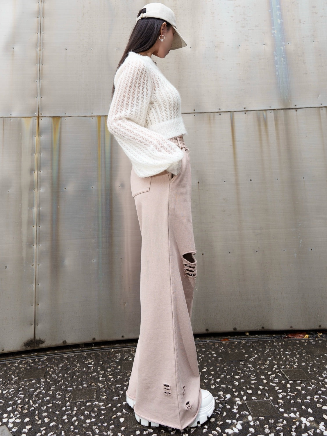 Cropped ラメ KNIT トップス