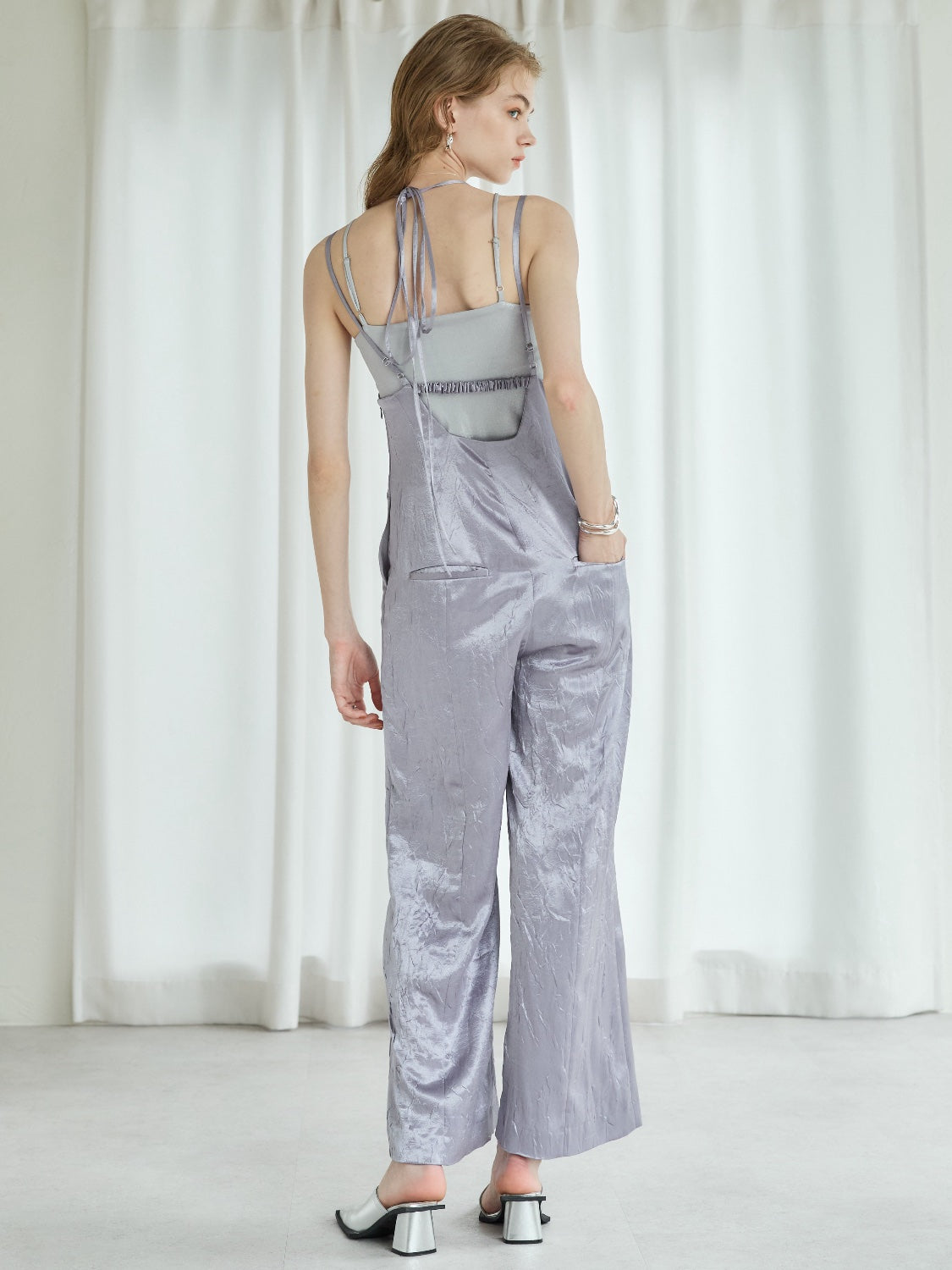 Glossy Washer Satin Romper