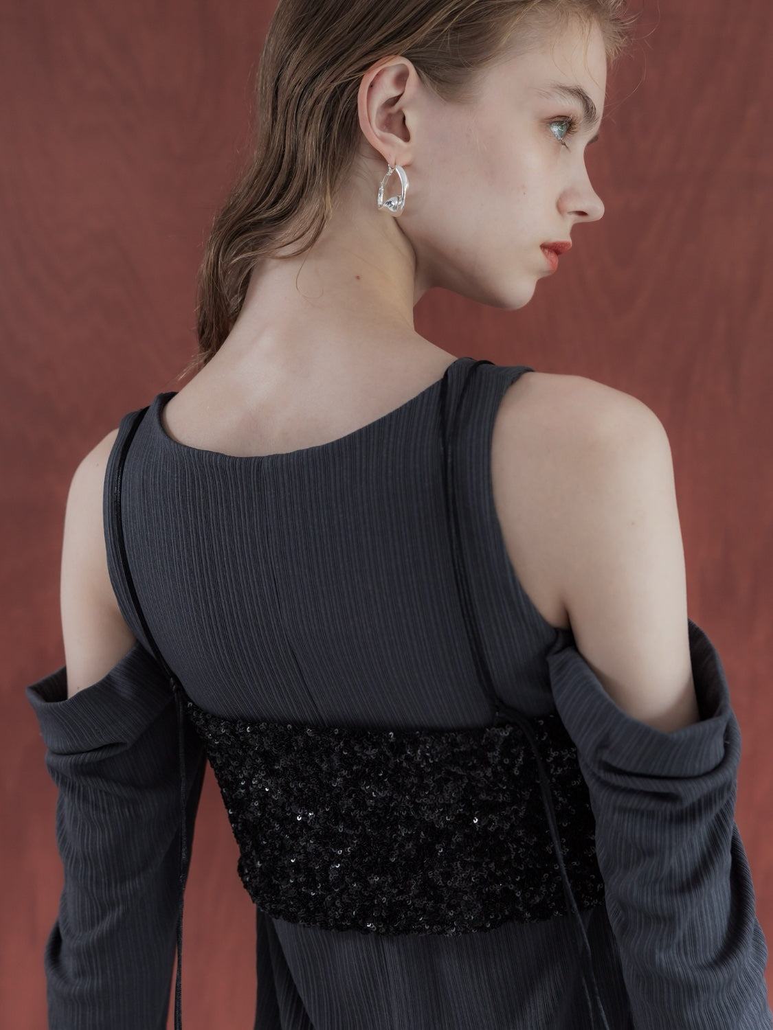 Sequin Bustier & OP Set