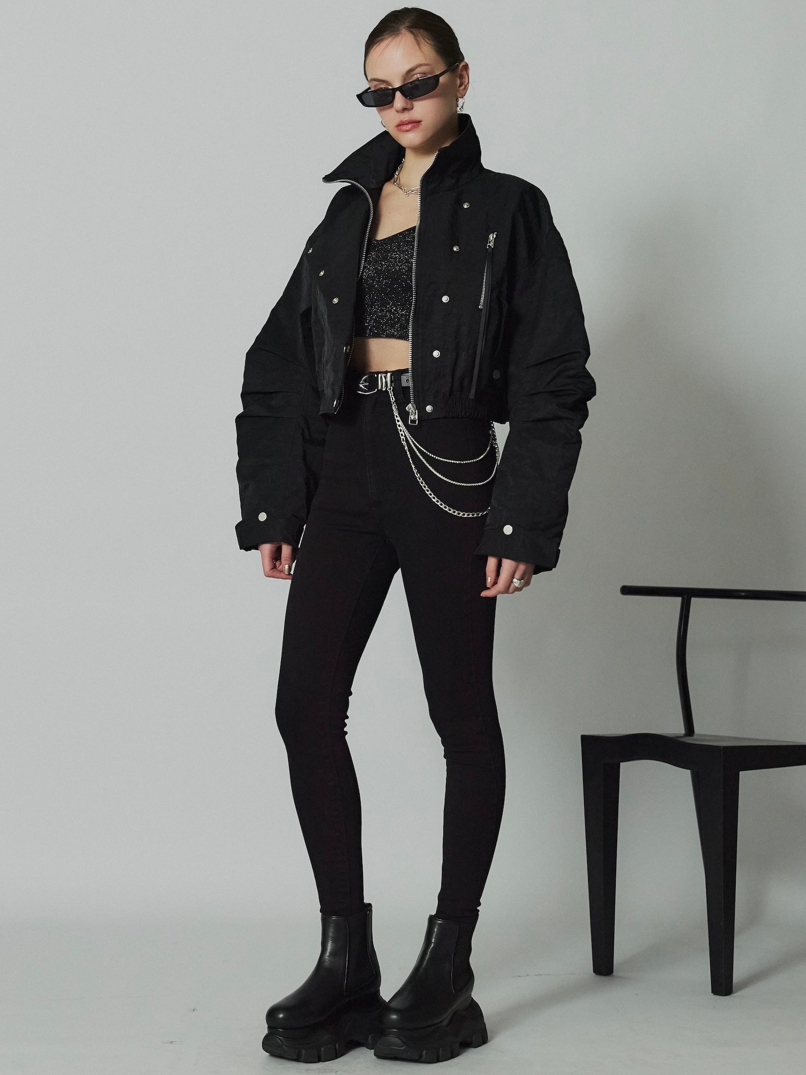 ミリタリー ライダースルック ブルゾン