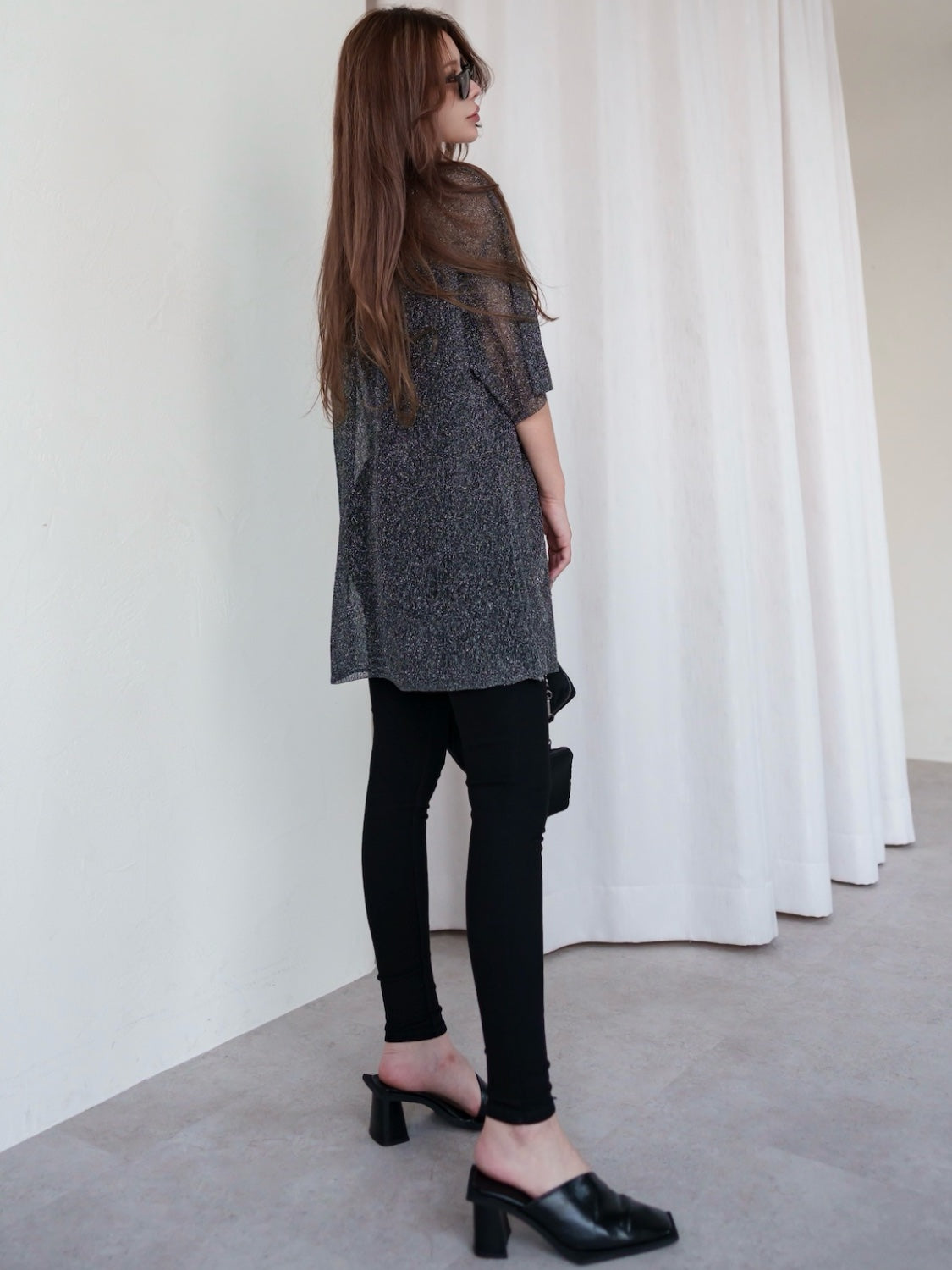 Sheer Knit Over T-shirt