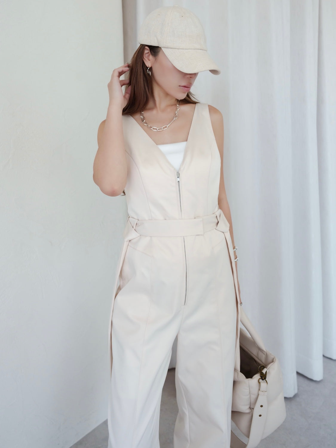 Point ストラップ サロペット