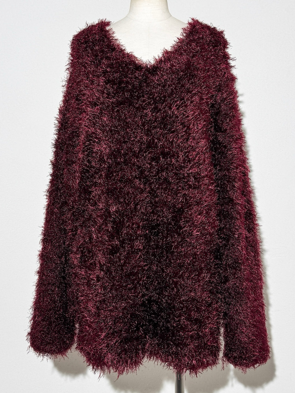 Vネック シャギーKNIT&マフラー Set