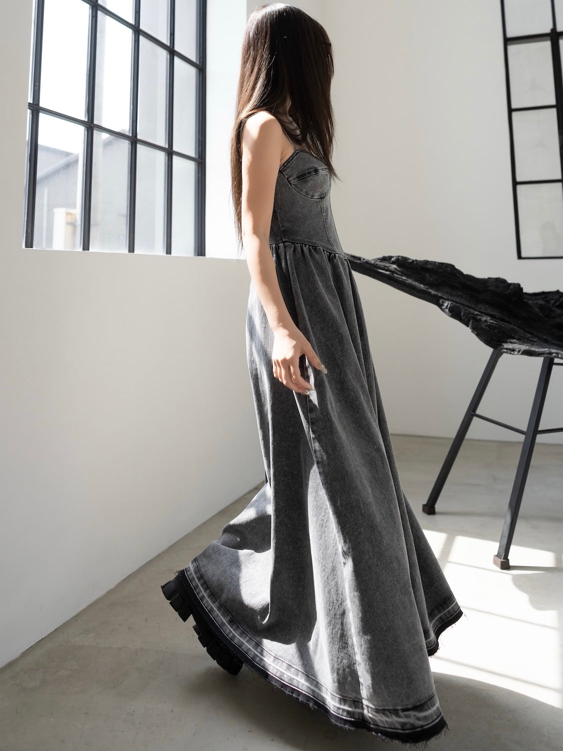 コルセットライク フレア DENIM Dress