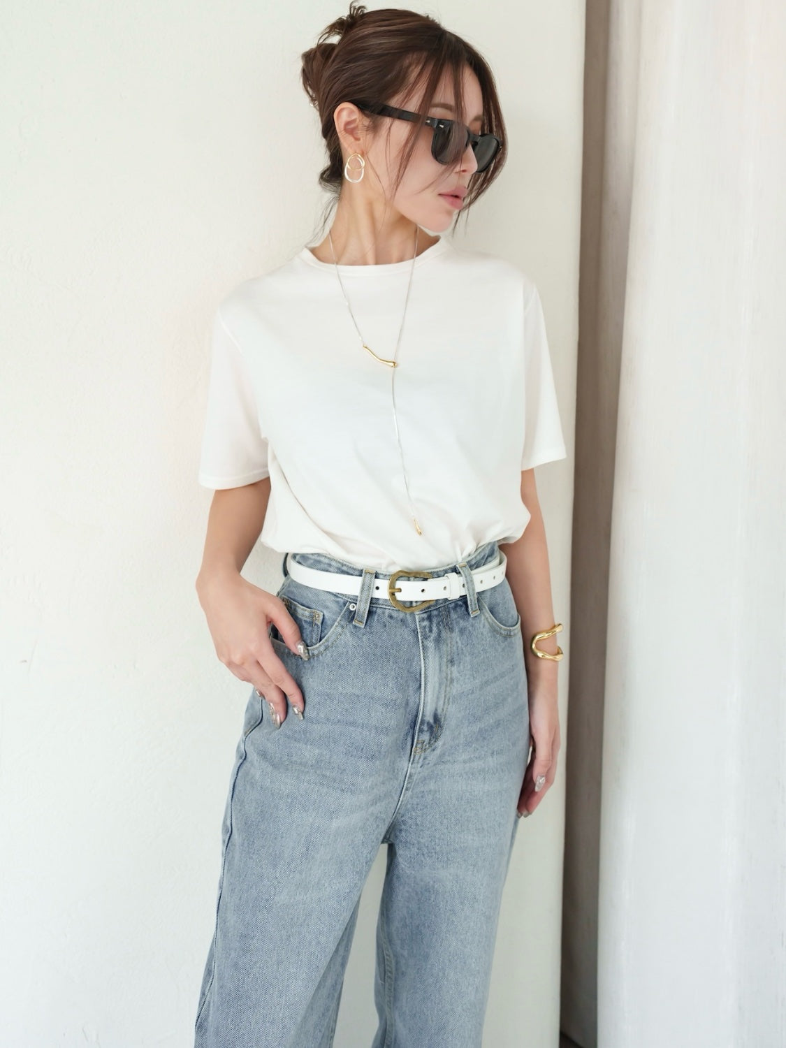 ウォッシュ ワイド プレーン Denim