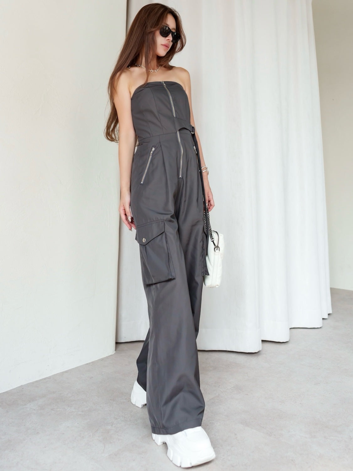 MODEL:159cm<br>着用サイズ:0<br>COLOR:グレー