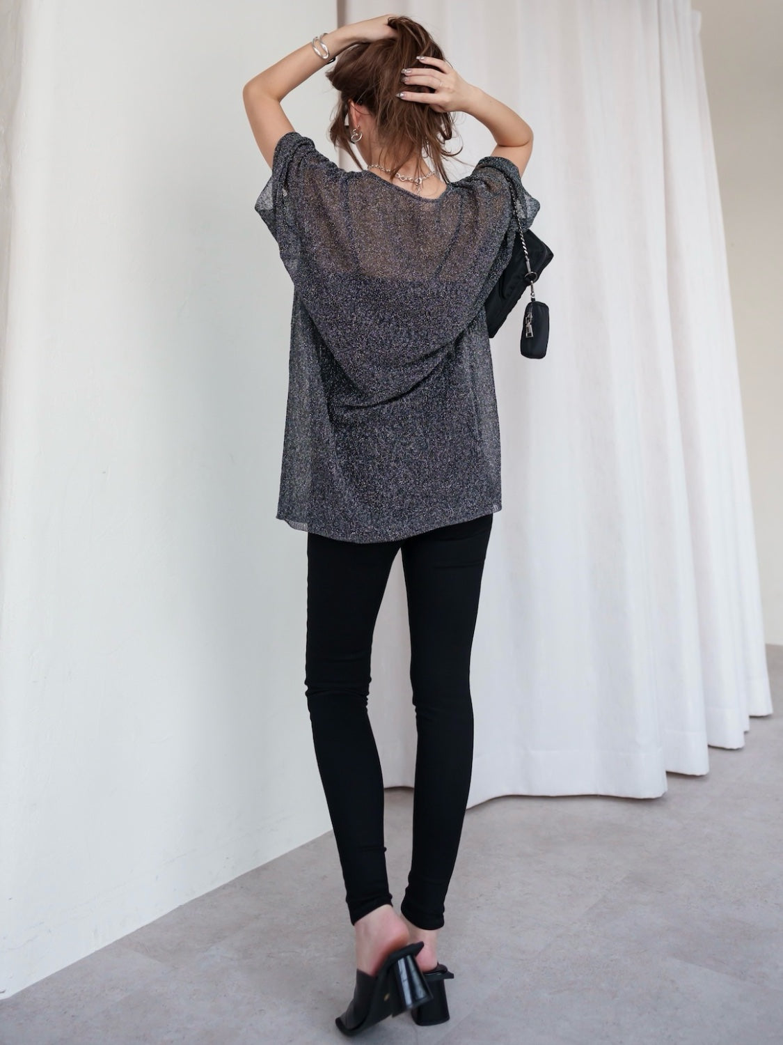 Sheer Knit Over T-shirt