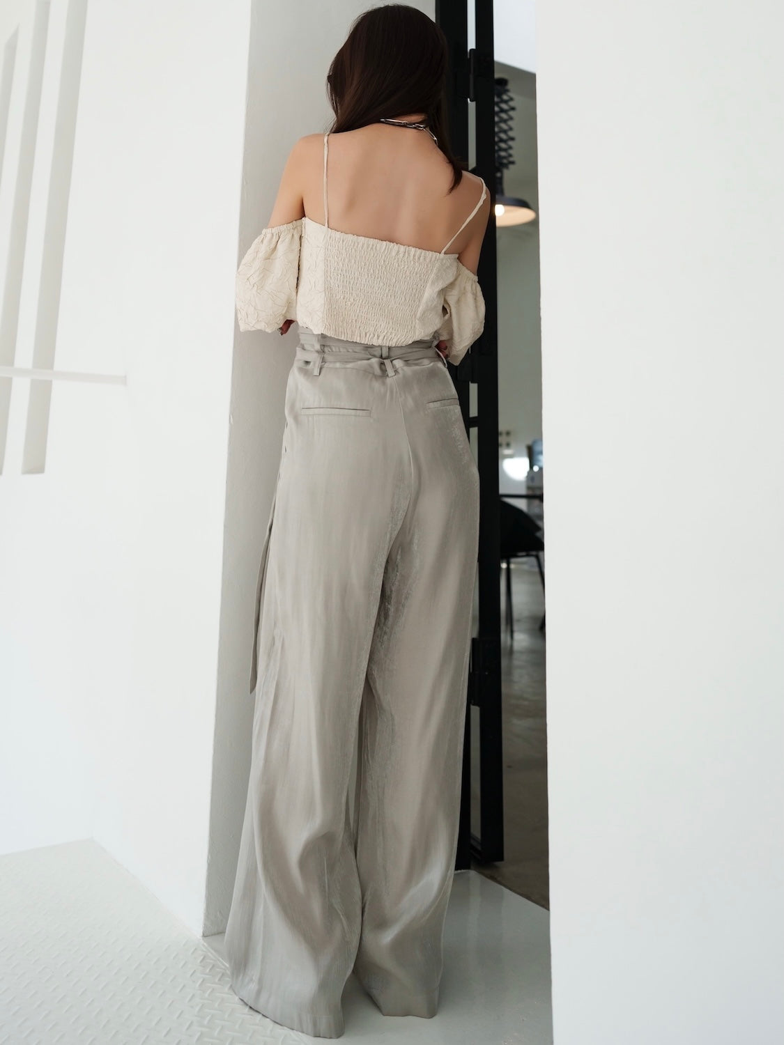 クリンクル Balloon スリーブ Tops