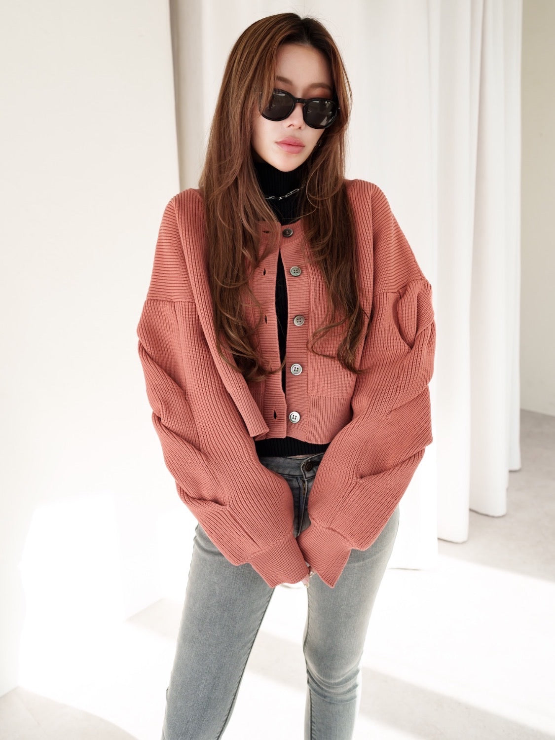 2way sleeve design cardigan