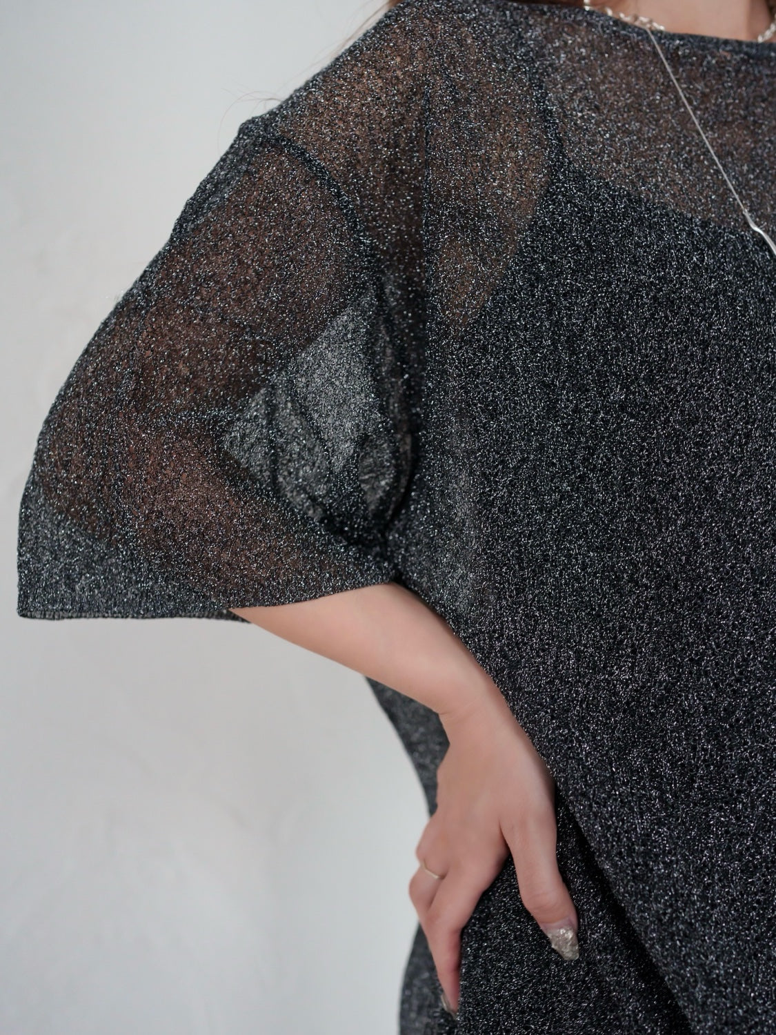 Sheer Knit Over T-shirt