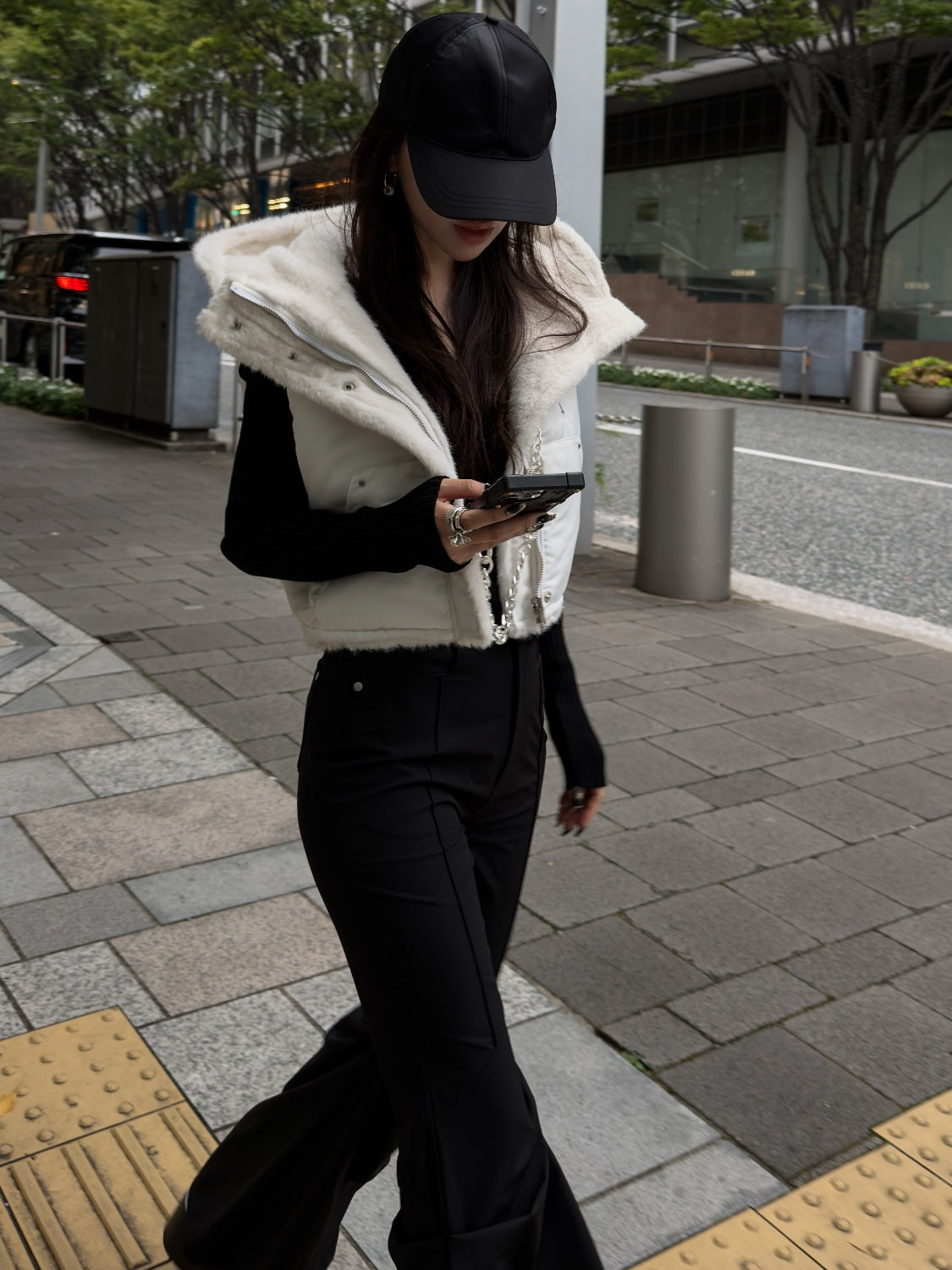 2Way リバーシブル ショート Fur ベスト