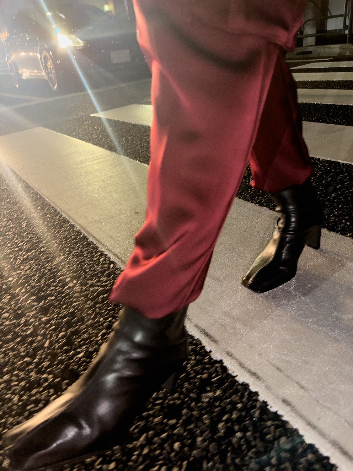 Eco-leather スクエア ショートブーツ