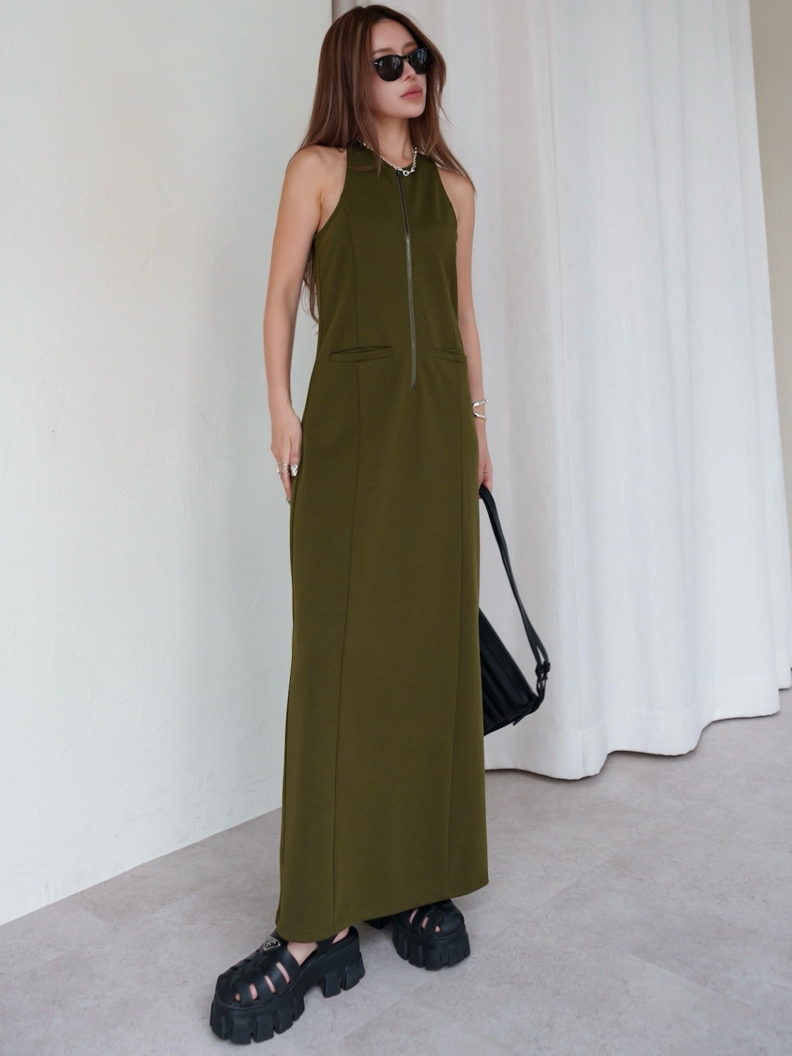 アメリカンスリーブ Zip ワンピース