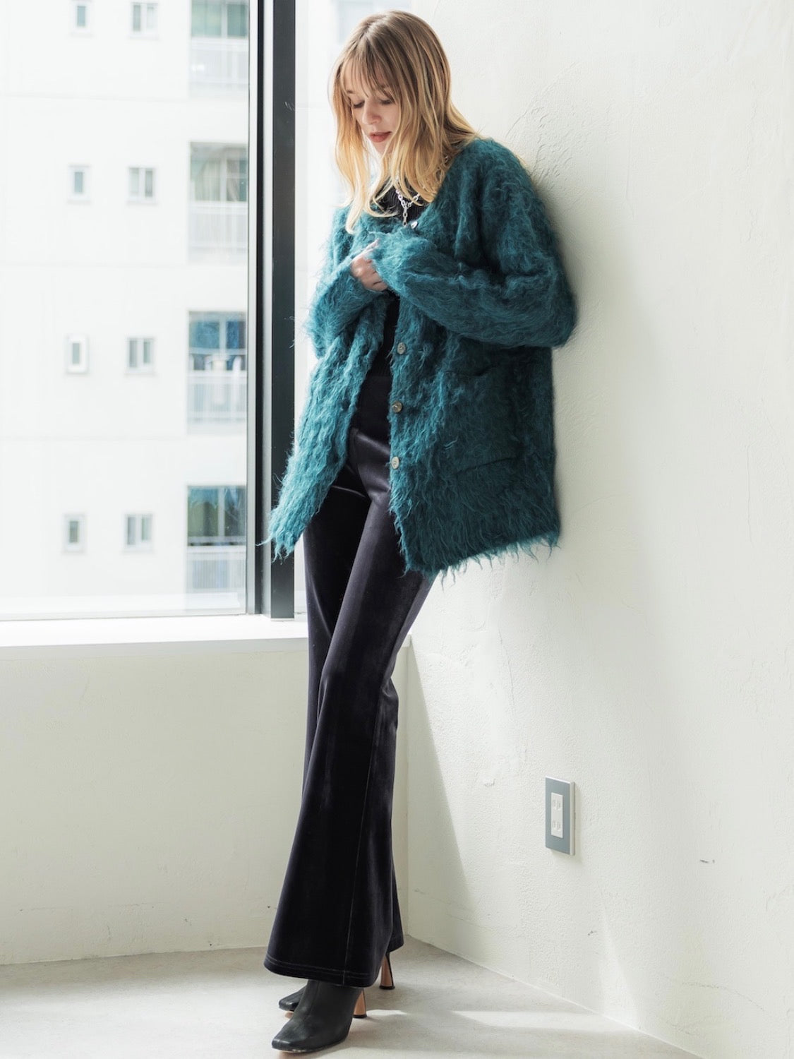 Wool Fur Cardigan