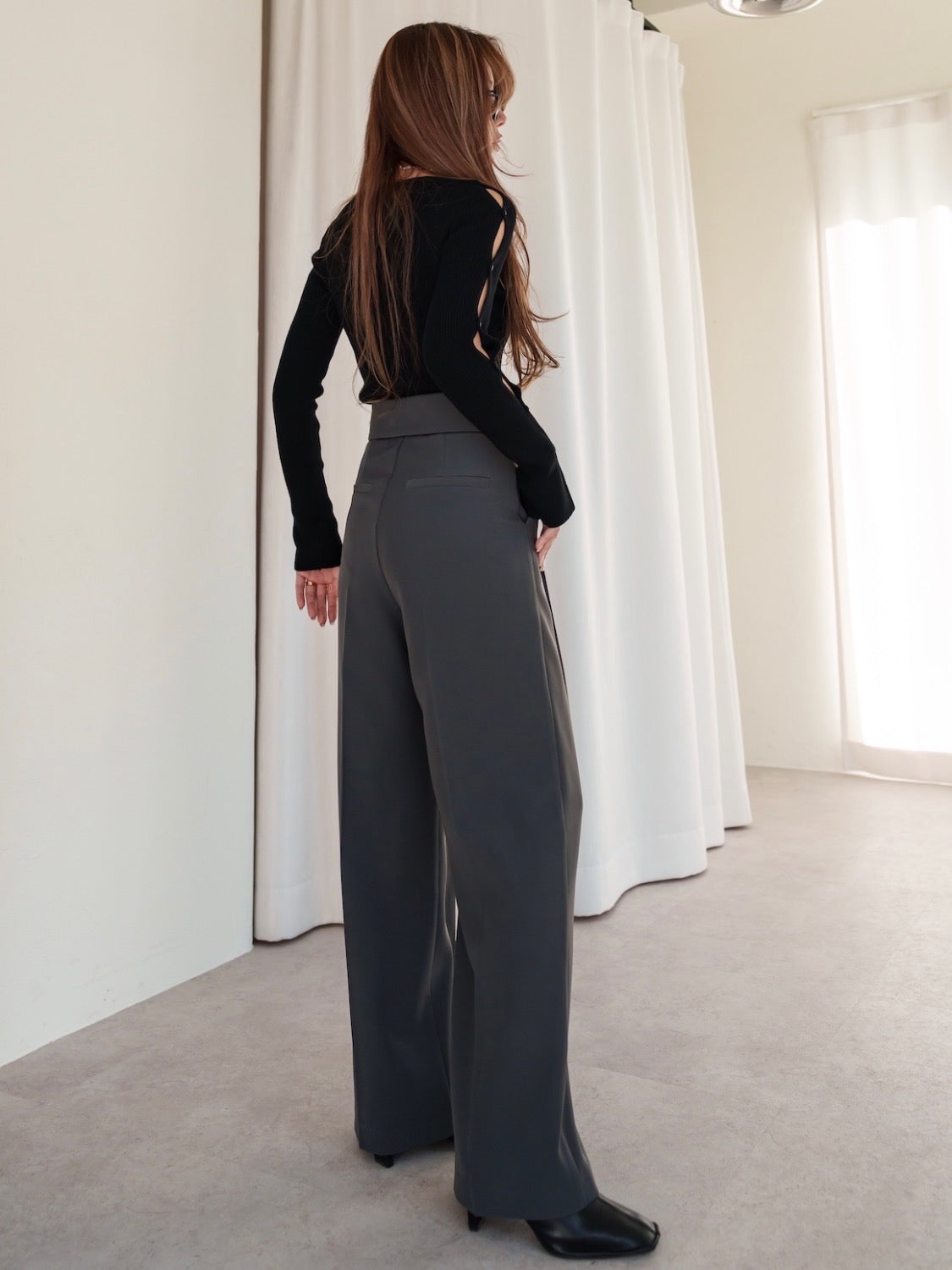 Design Waist Wide Pants