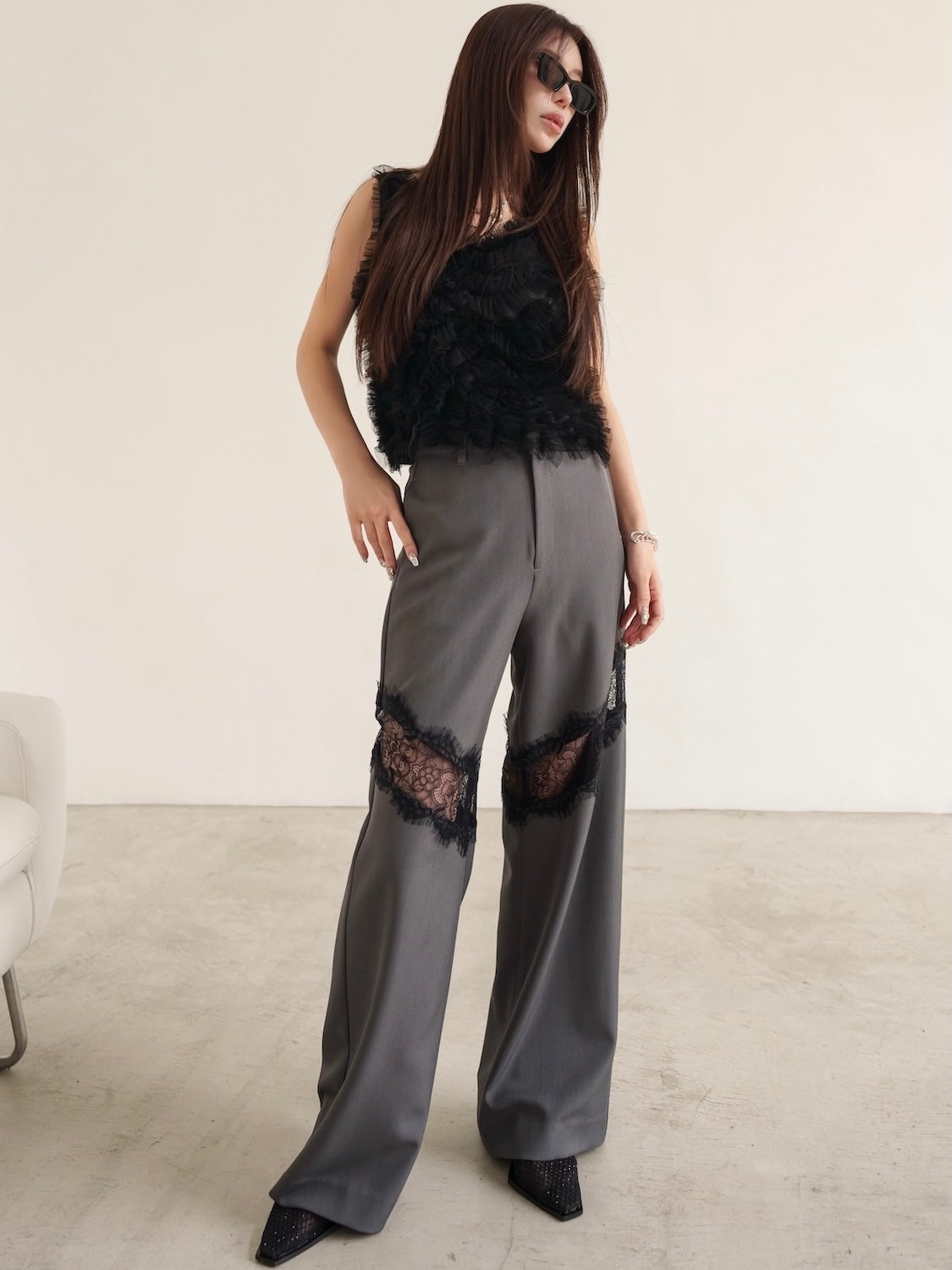 Lace Switch Wide Slacks