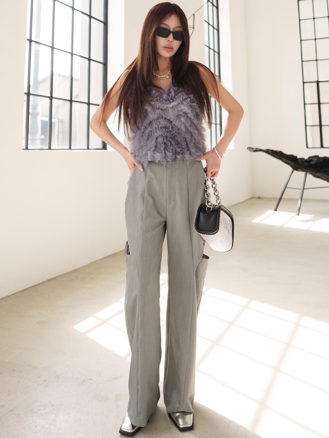 MODEL:159cm<br>着用サイズ:0<br>COLOR:グレー