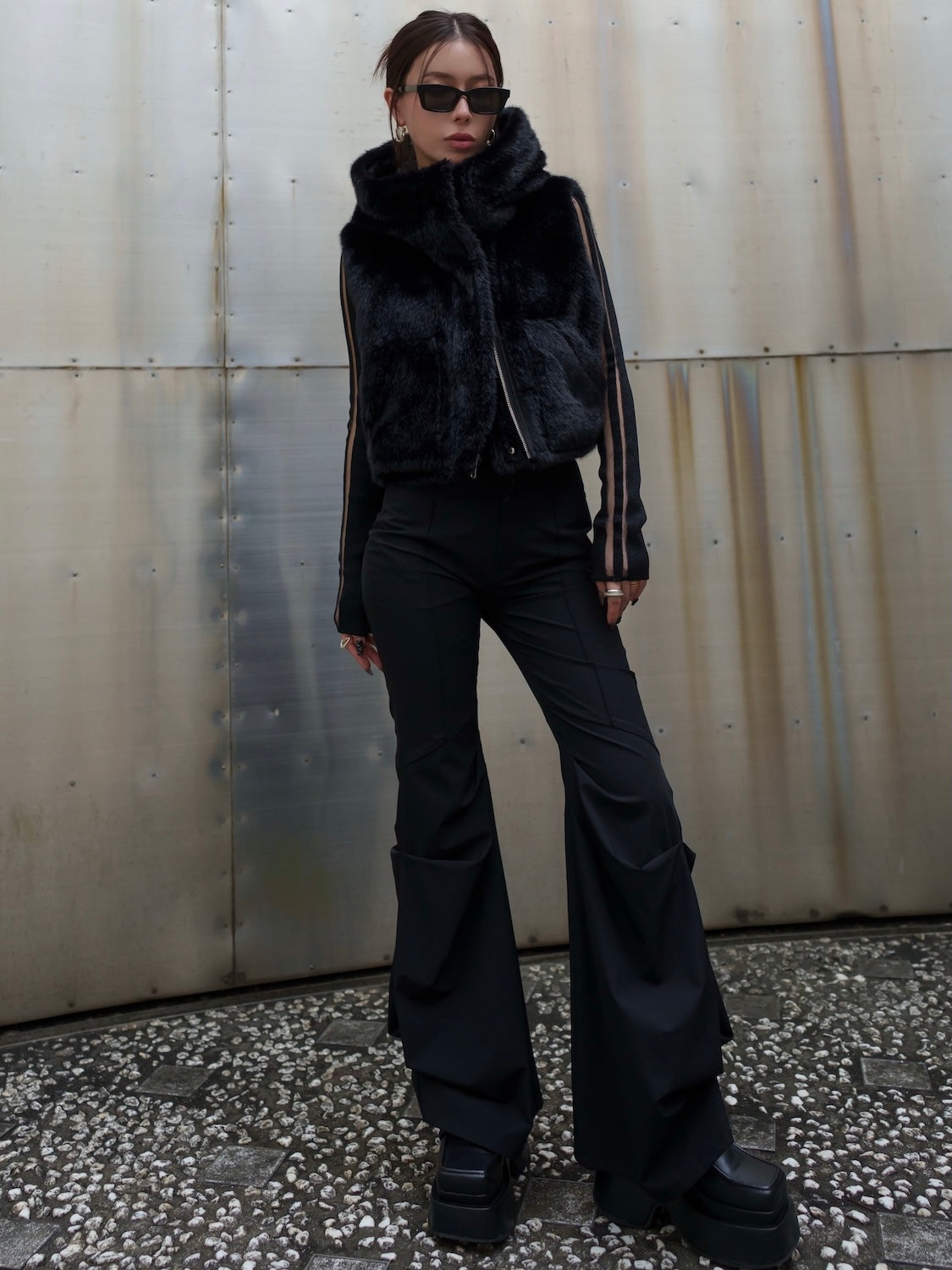 2Way リバーシブル ショート Fur ベスト