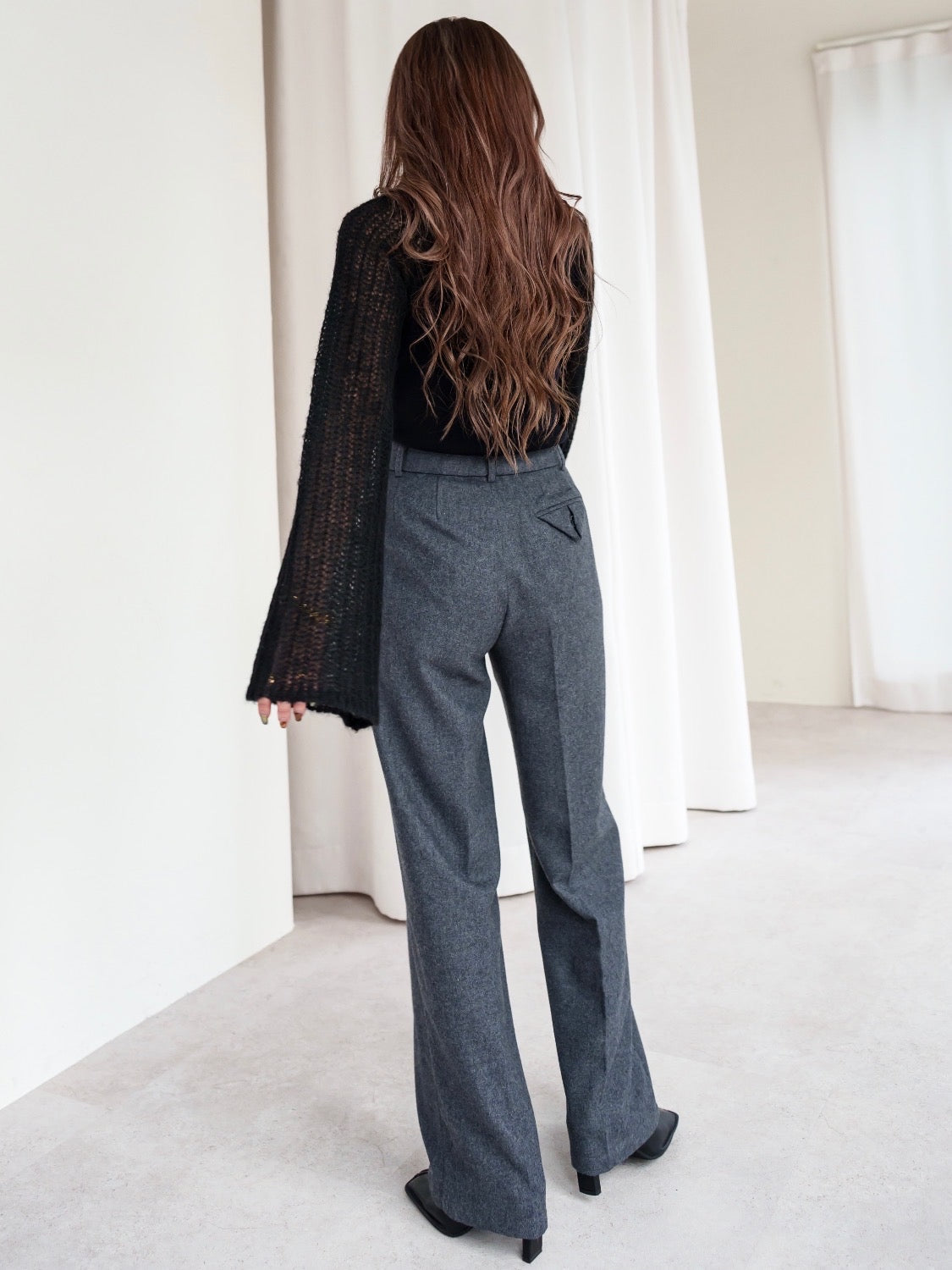 ベルスリーブ ウールニット Tops