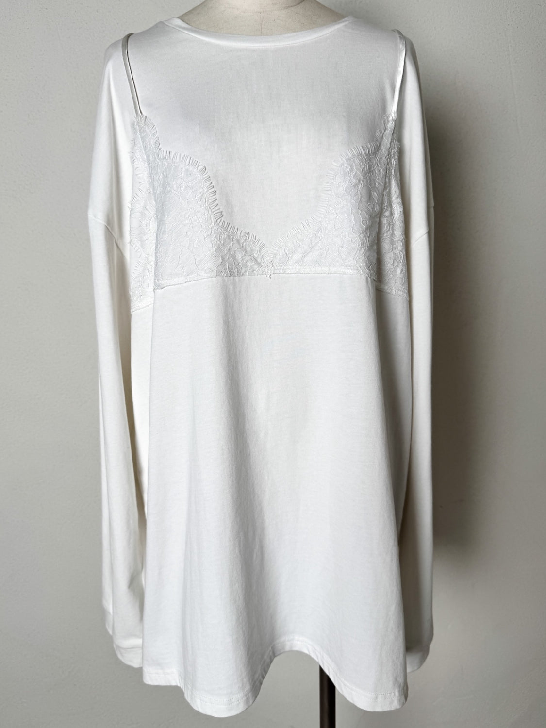 Washed レースビスチェ ロング Tシャツ