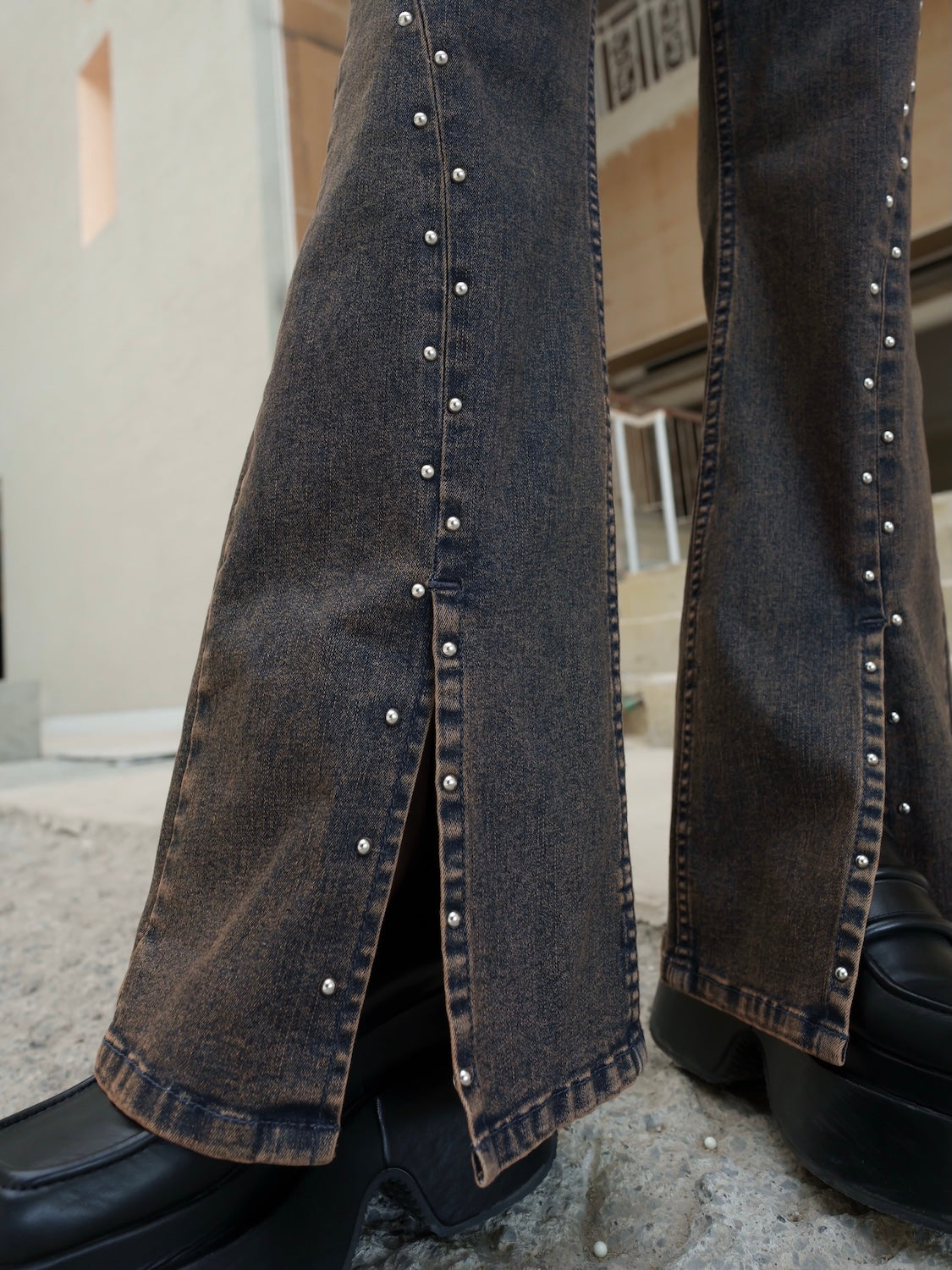 Multi スタッズ Stretch デニム