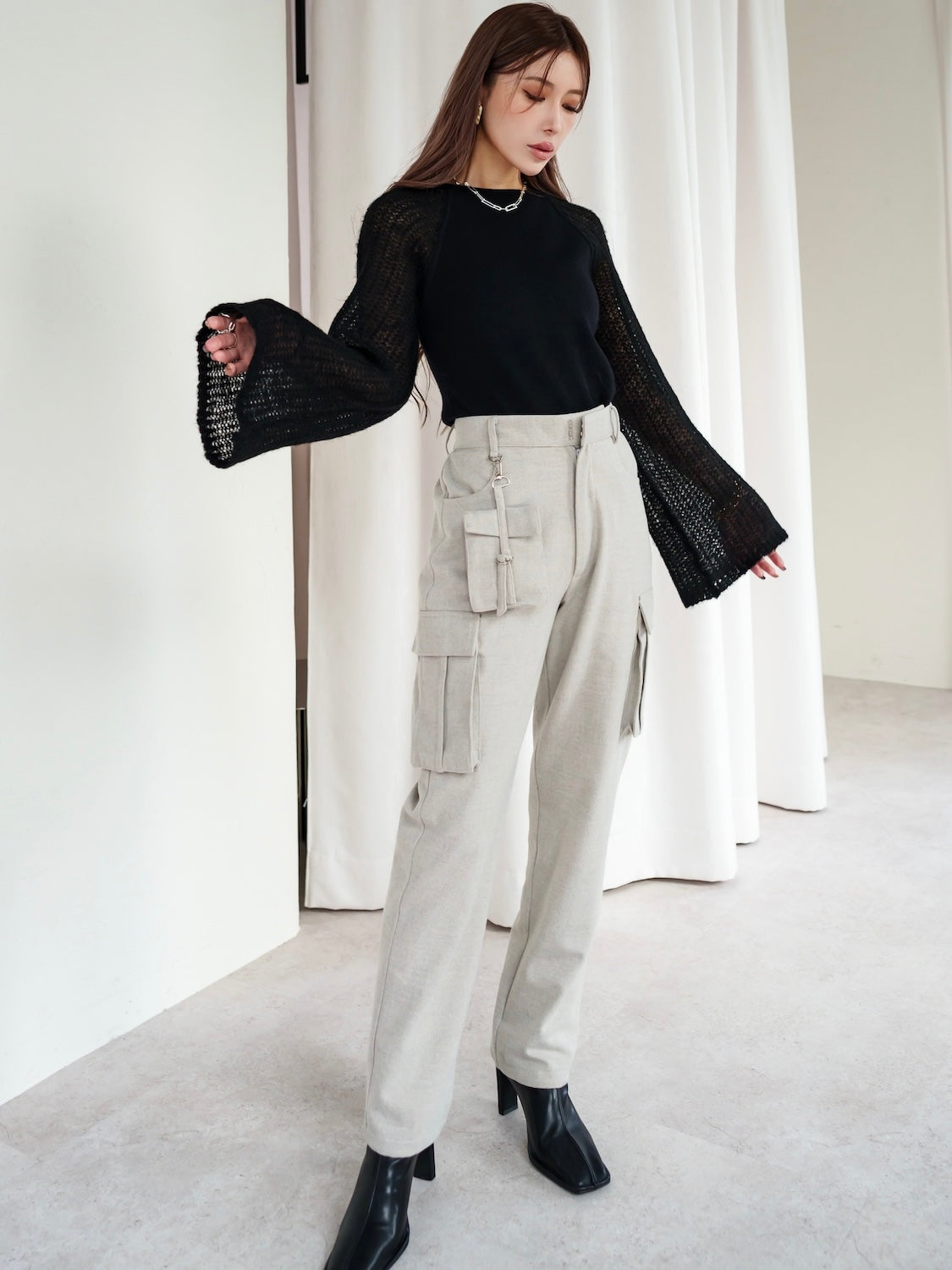 MODEL:159cm<br>COLOR:オートミール