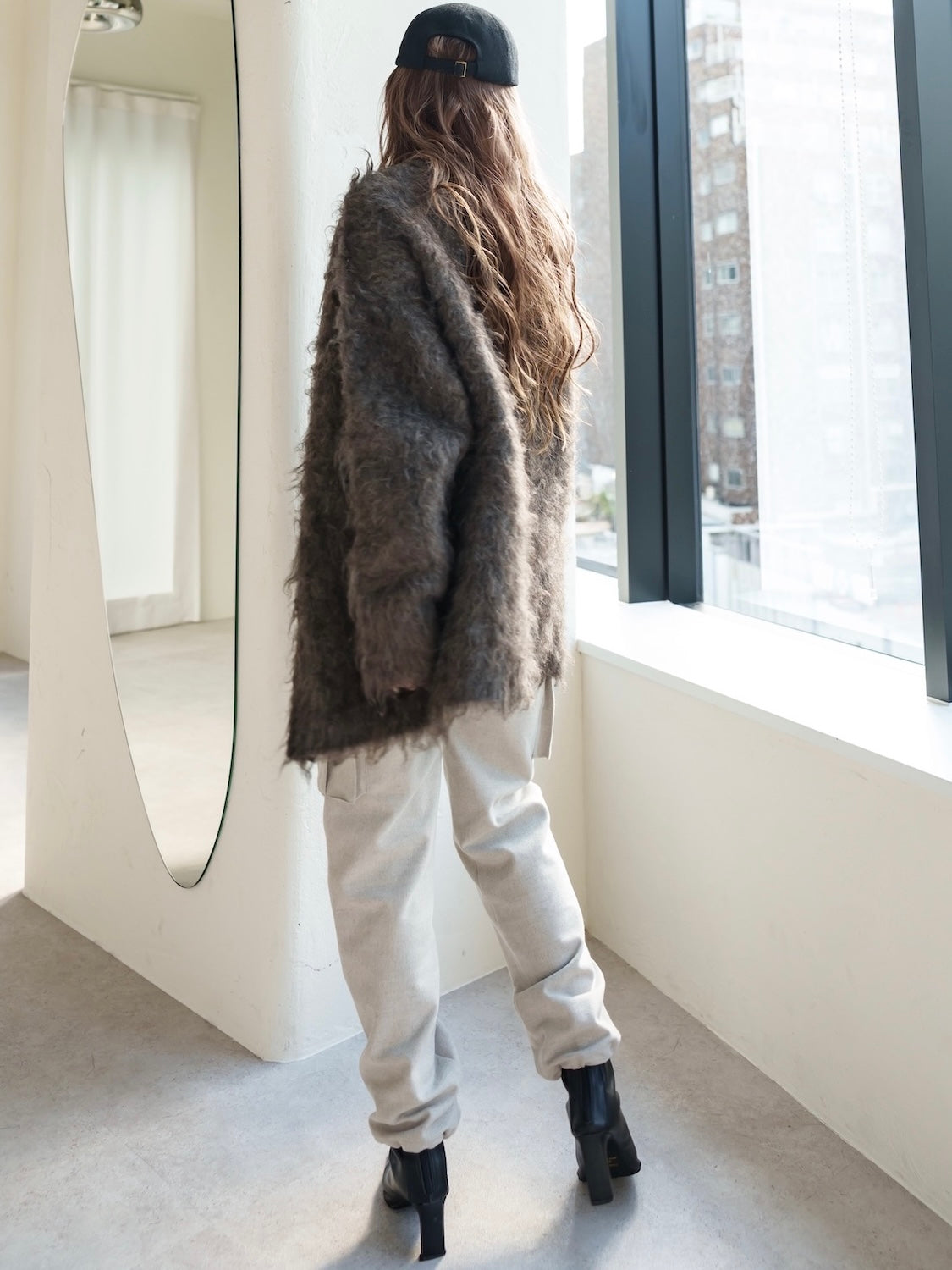 Eco-leather スクエア ショートブーツ