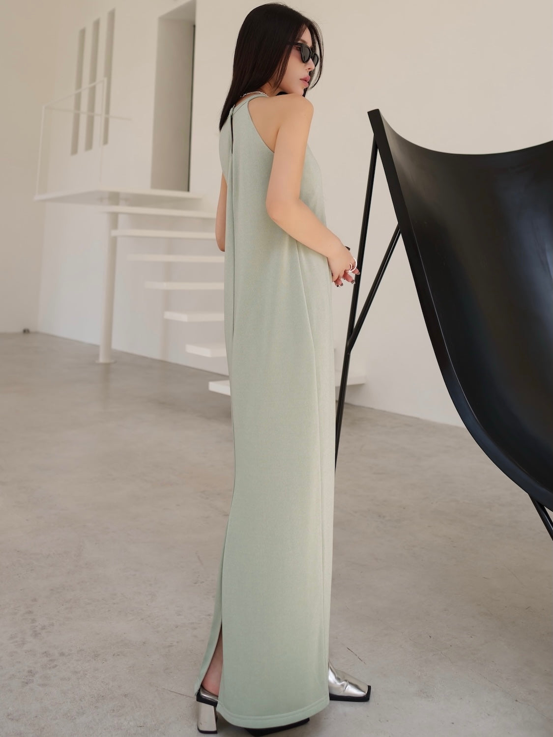 Basic ラメ カットソー ワンピース