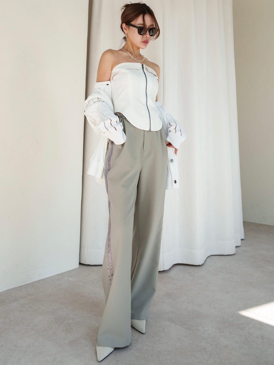 Waist Draw Line Pants