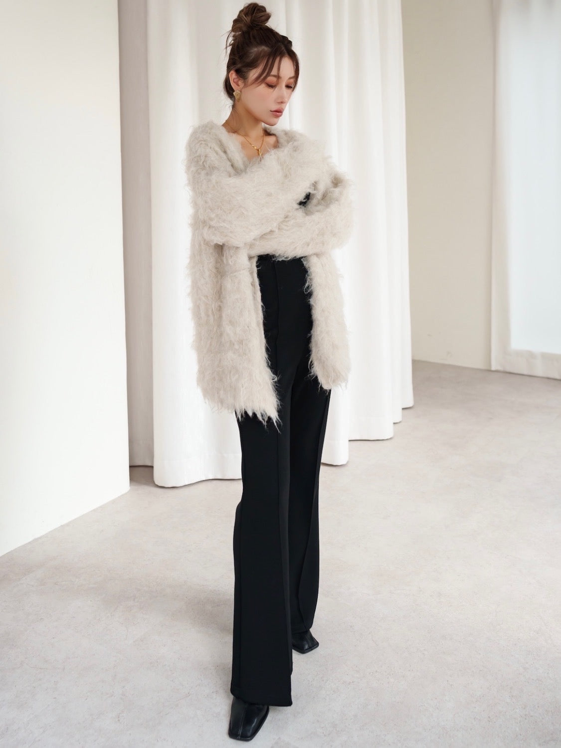 Wool Fur Cardigan