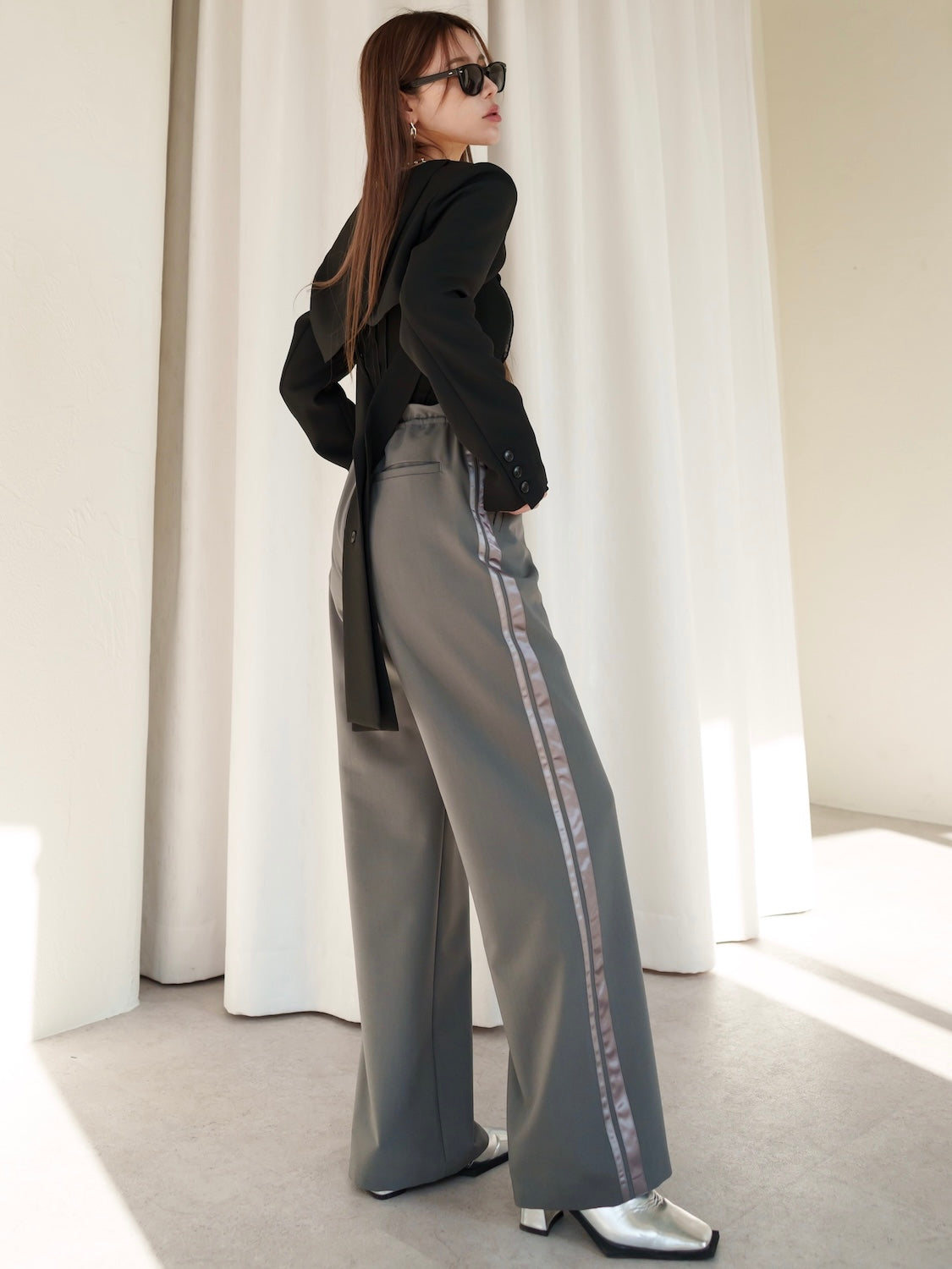 Waist Draw Line Pants