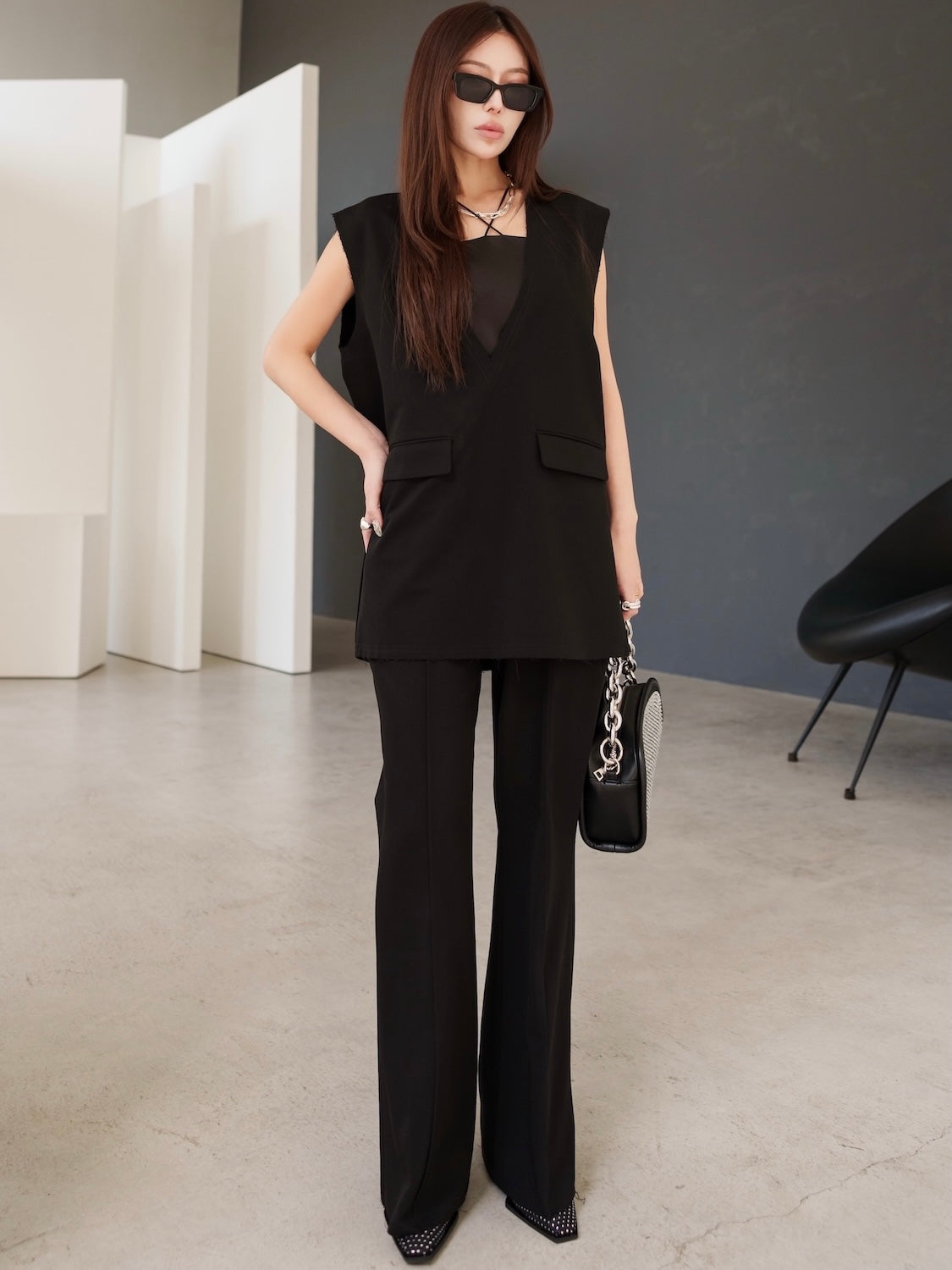 Vネック ベスト セットアップ