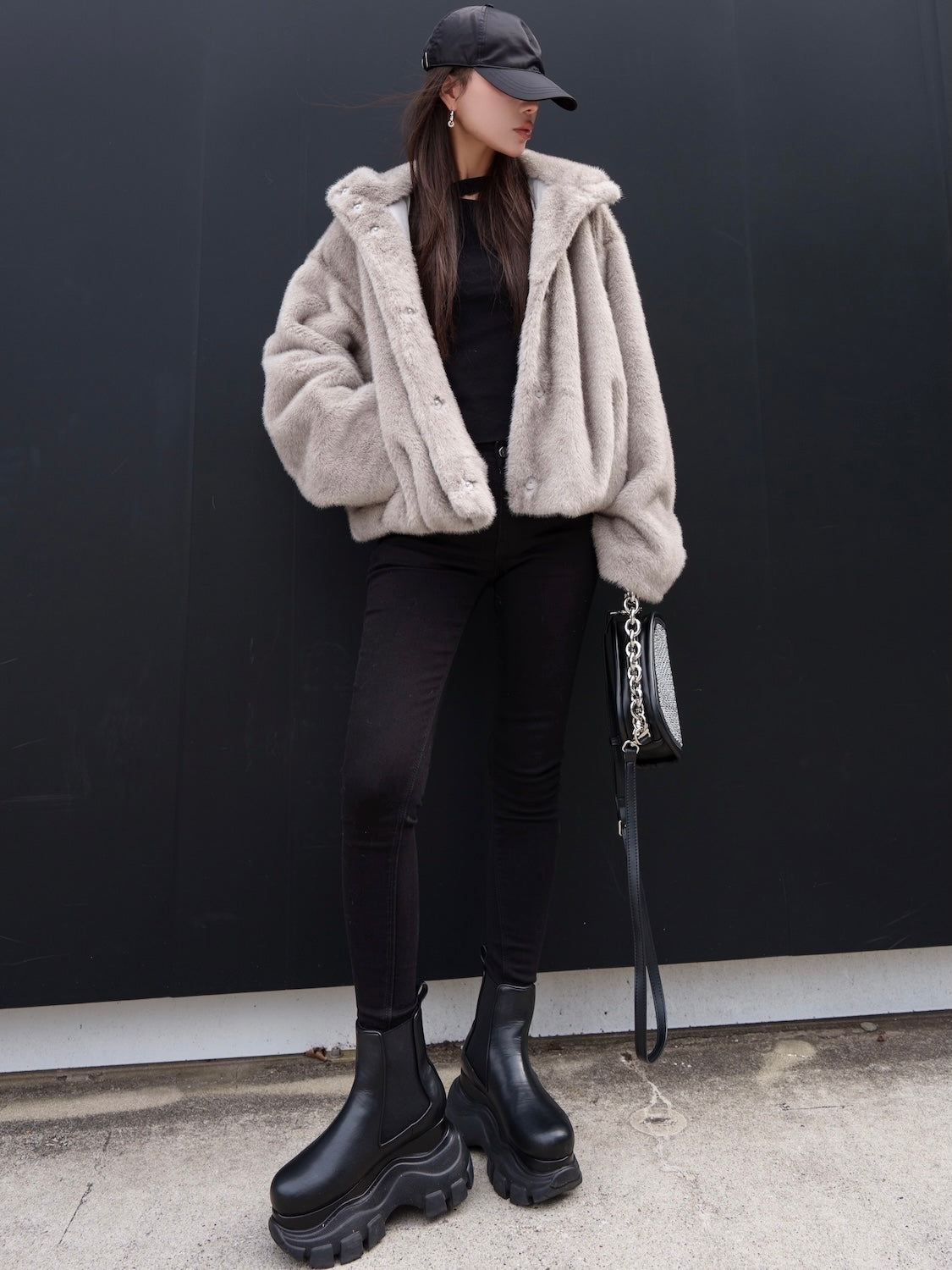 Fur フーディー ヘムタック ブルゾン