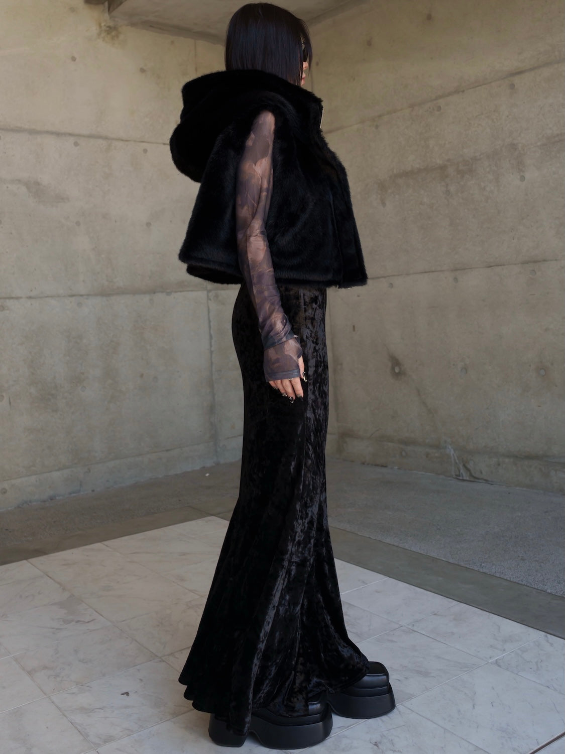 2Way リバーシブル ショート Fur ベスト