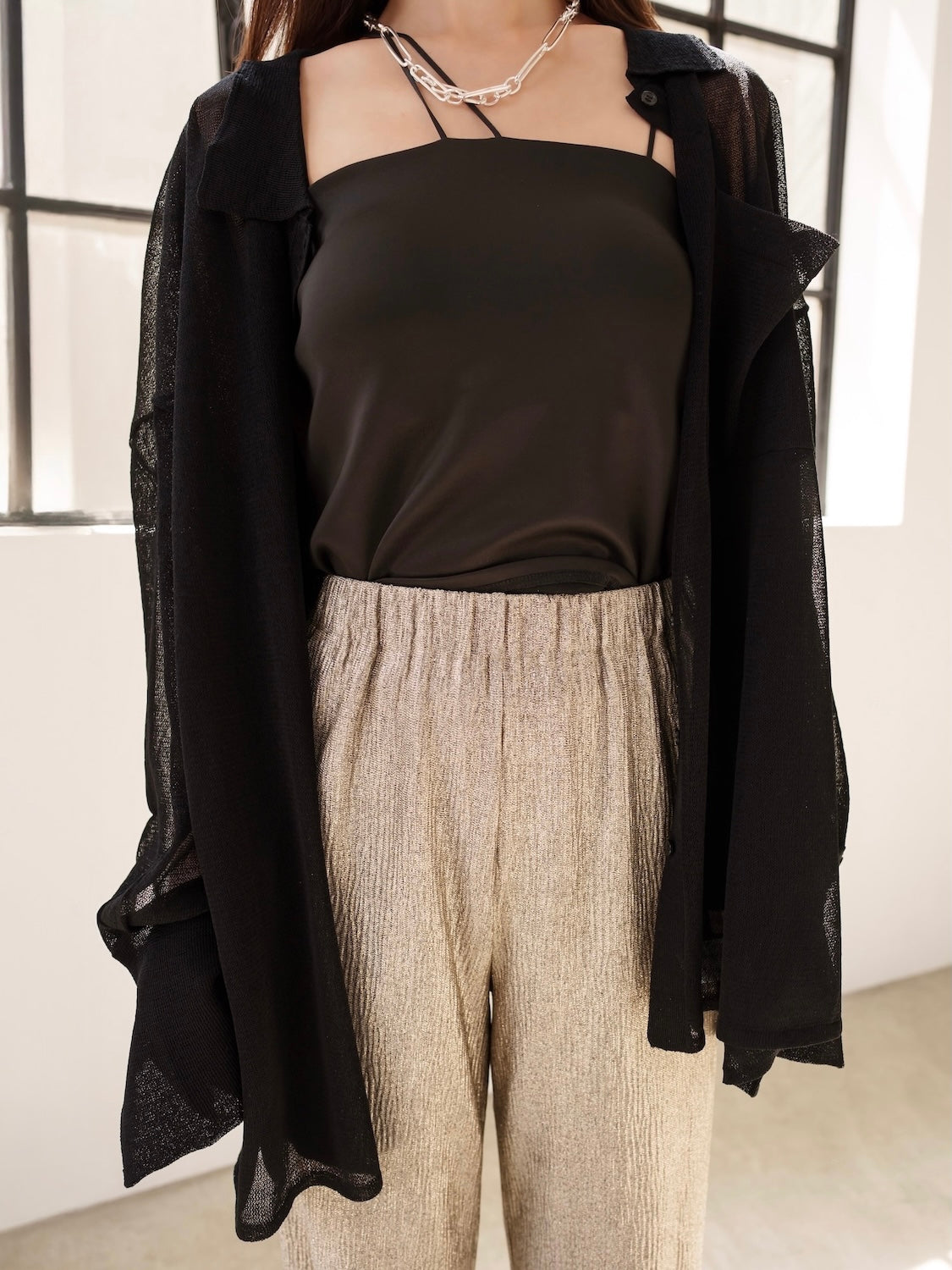 Summer KNIT sheer blouse