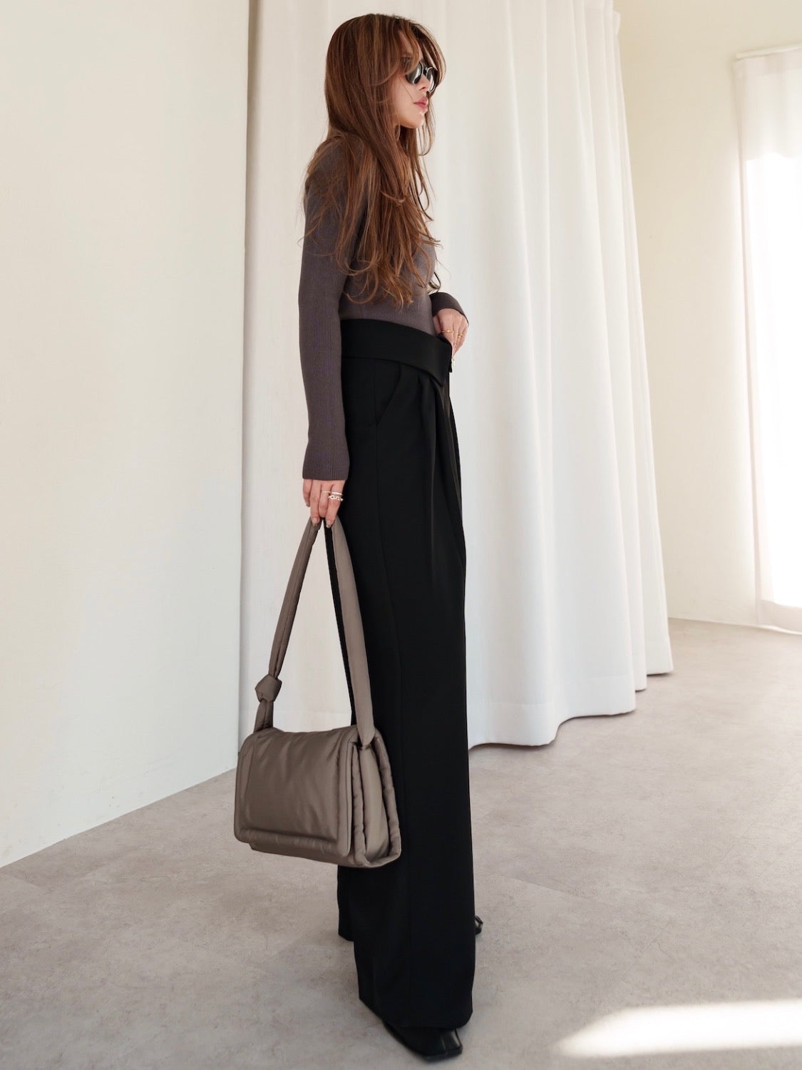 Design Waist Wide Pants